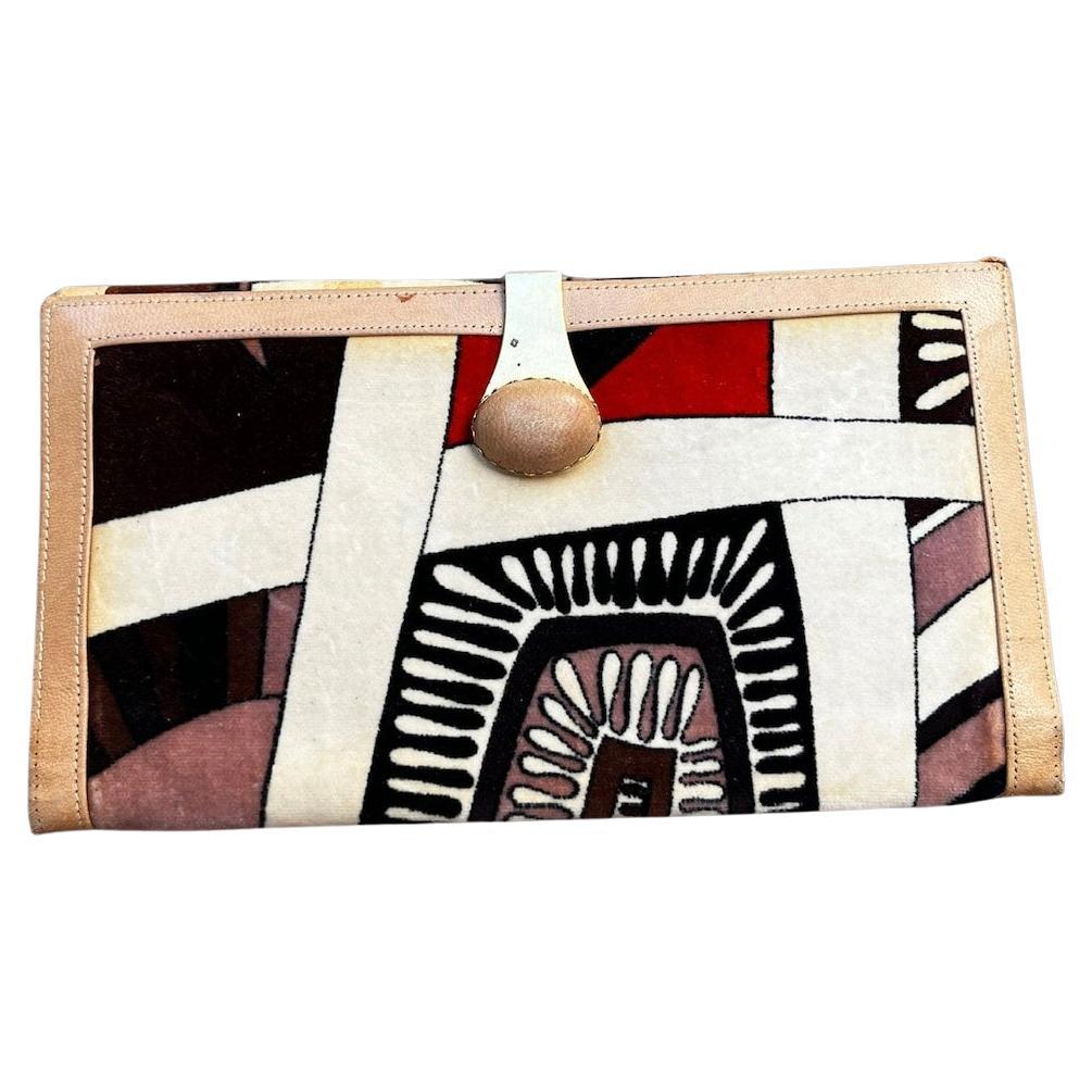 Emilio Pucci Velvet and Leather Wallet, Circa 1960s For Sale