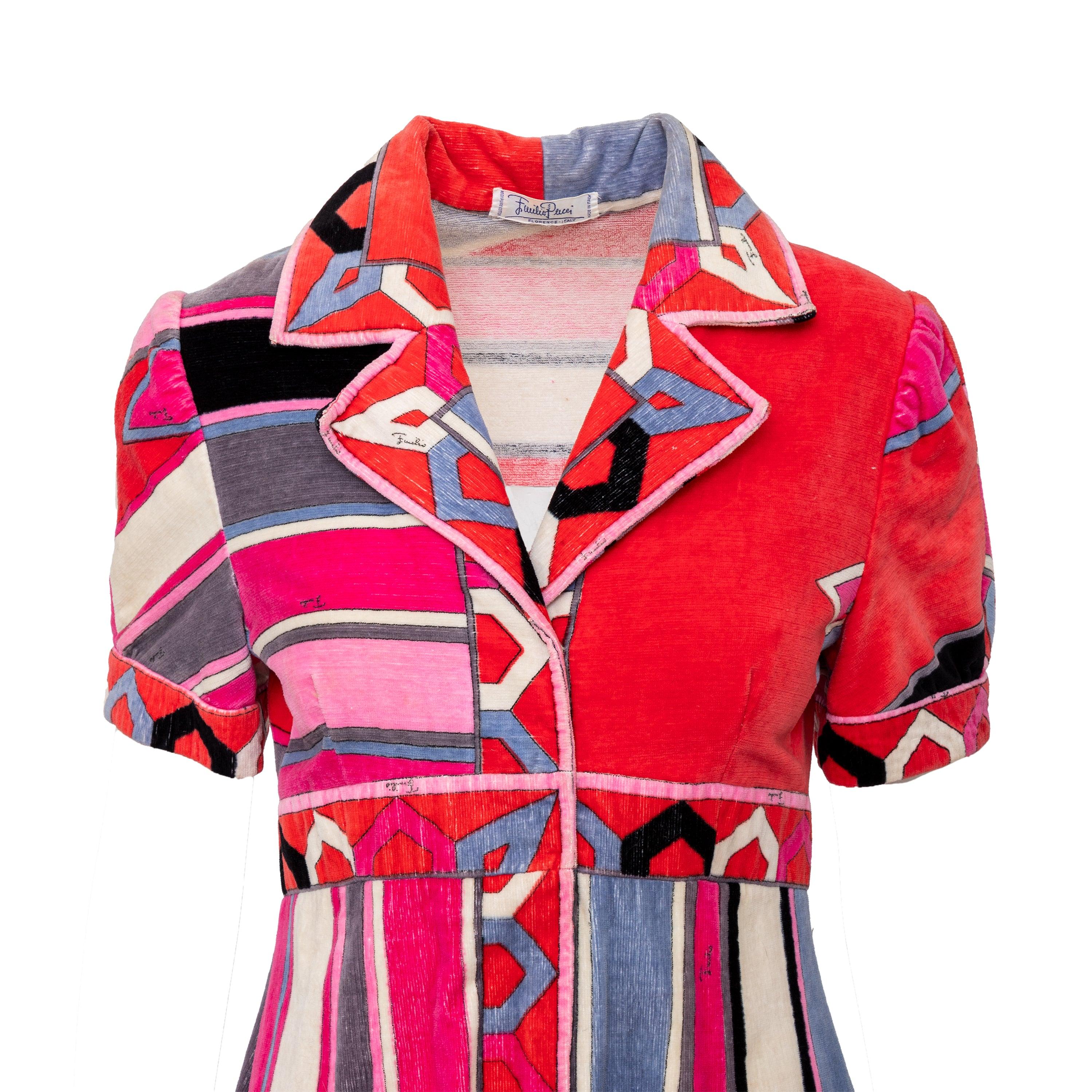 Red Emilio Pucci Velvet Dress - '90s For Sale