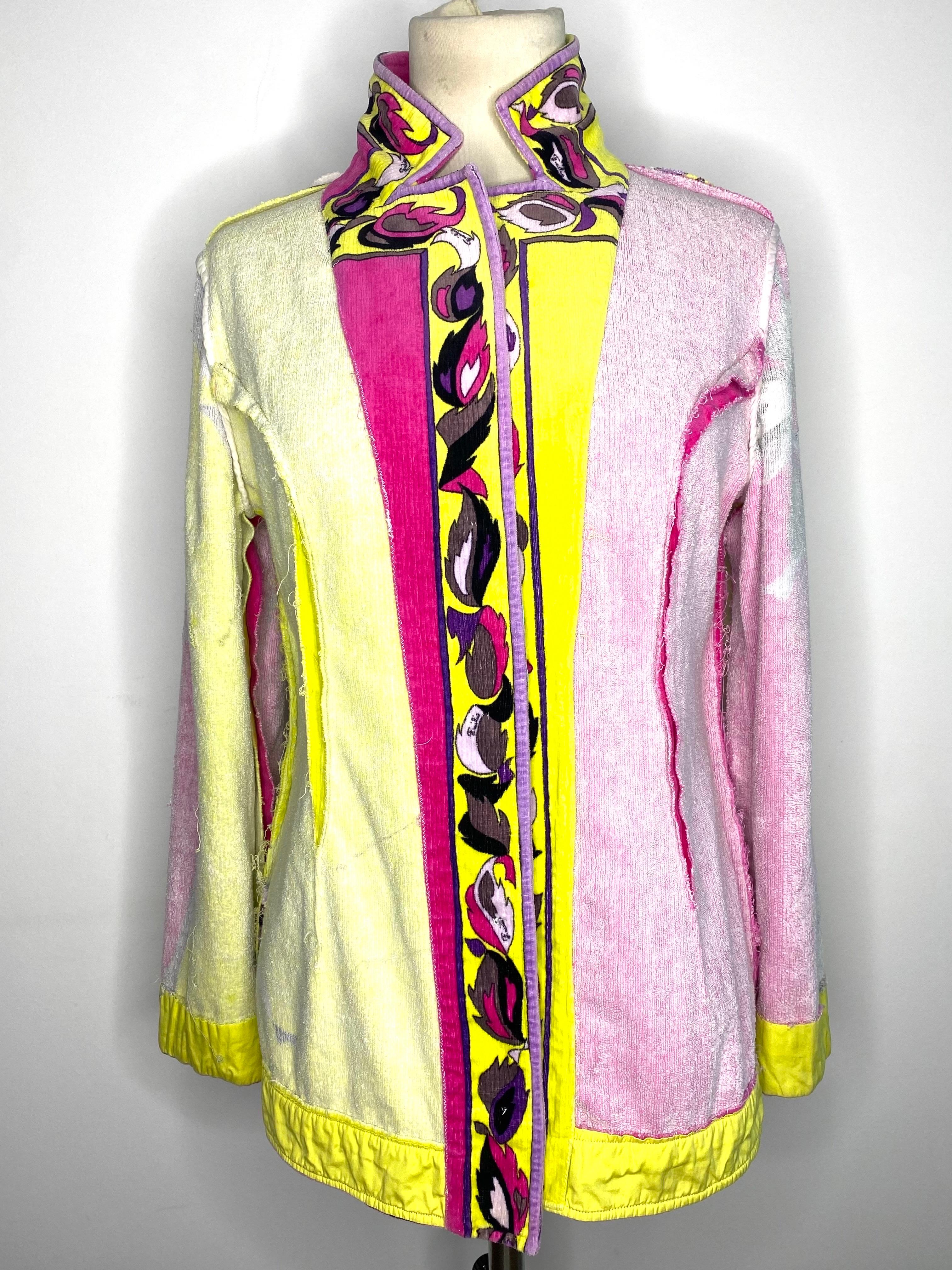 Emilio Pucci velvet jacket circa 1970 single breasted front For Sale 6