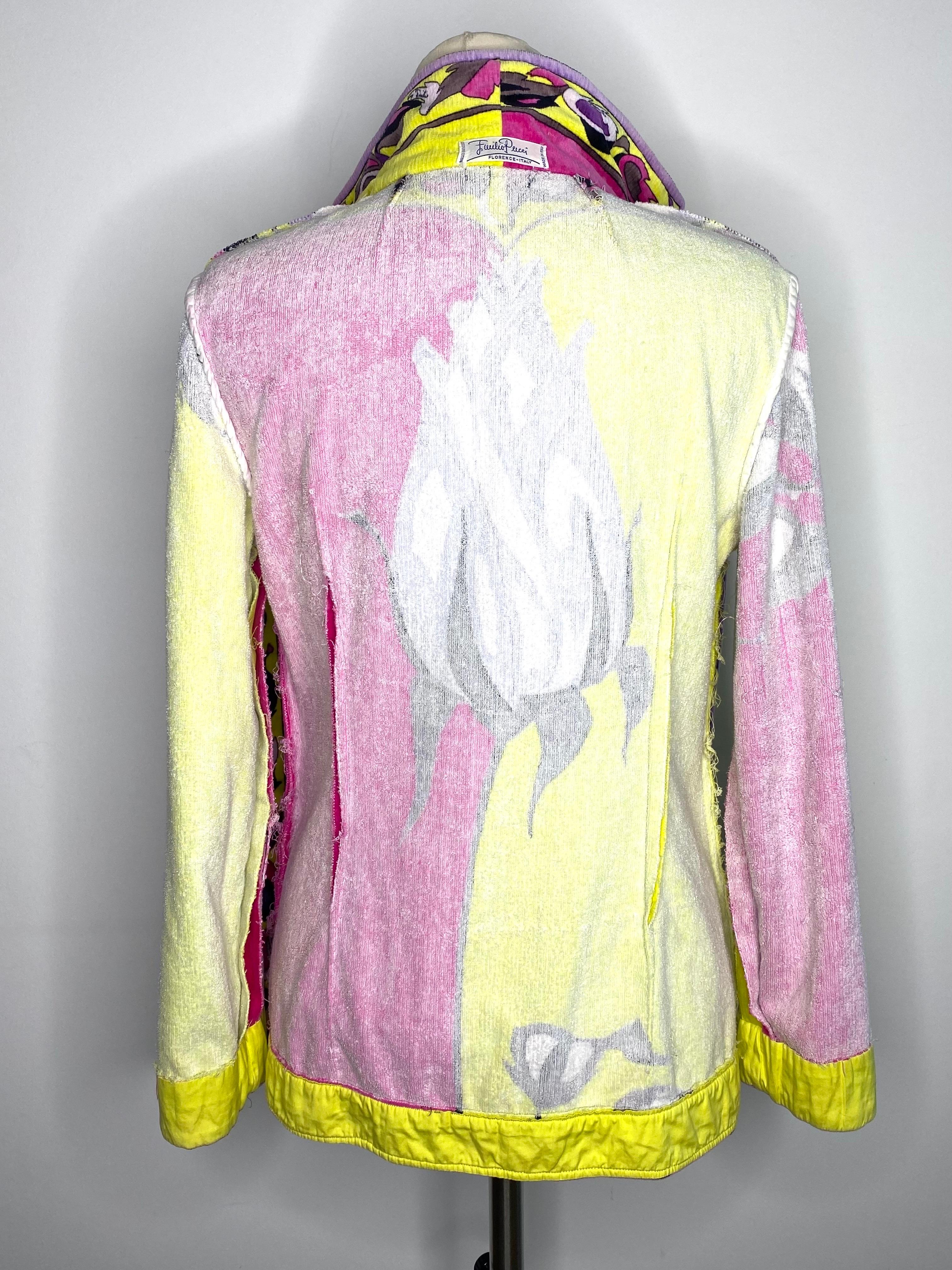 Emilio Pucci velvet jacket circa 1970 single breasted front For Sale 4