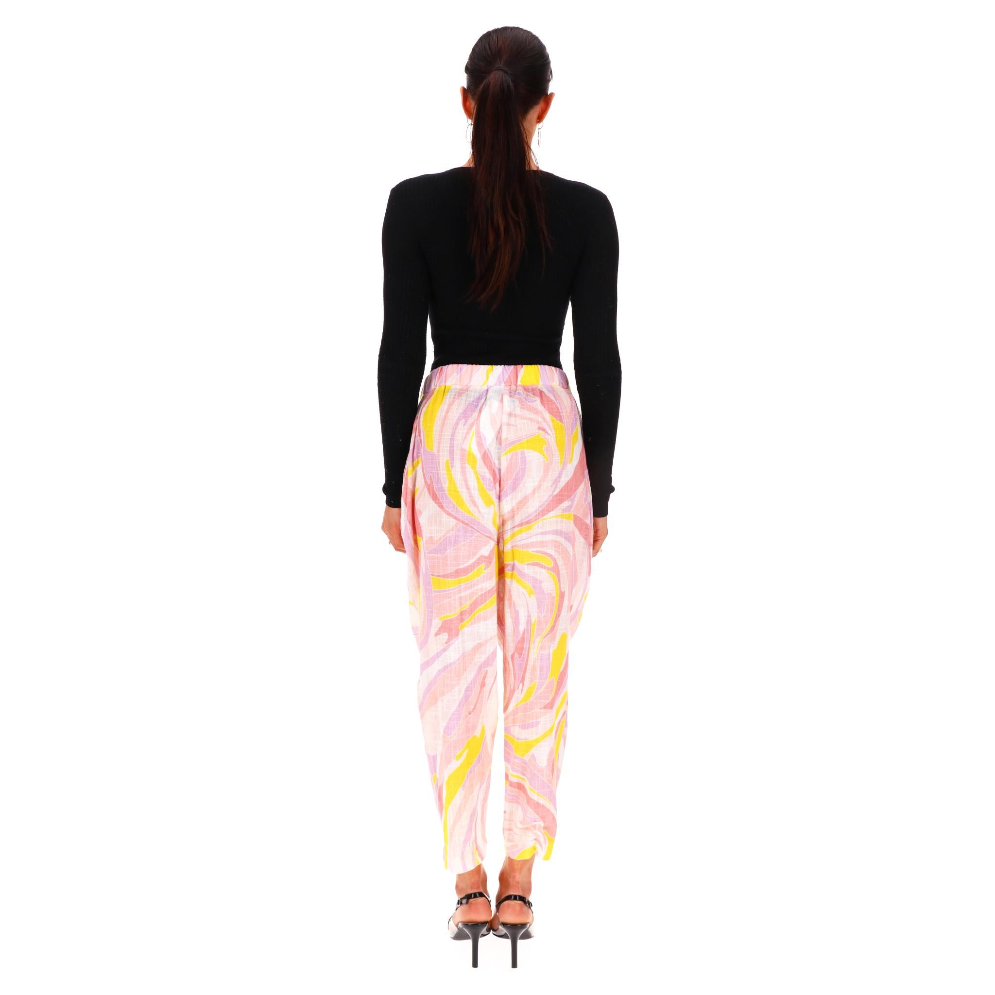 Emilio Pucci Vetrate Print Cropped Cotton Trousers In Excellent Condition For Sale In London, GB