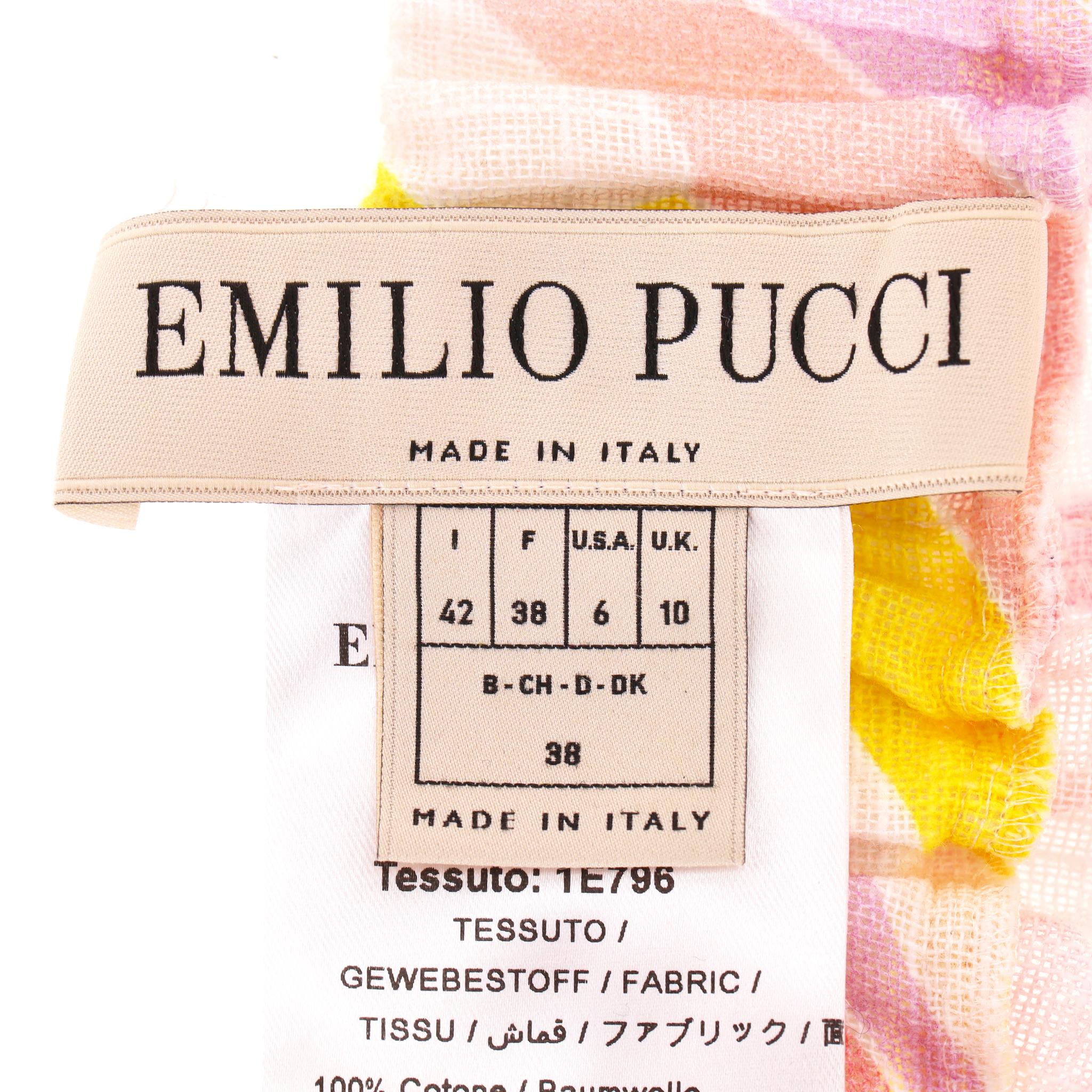 Emilio Pucci Vetrate Print Cropped Cotton Trousers For Sale 1