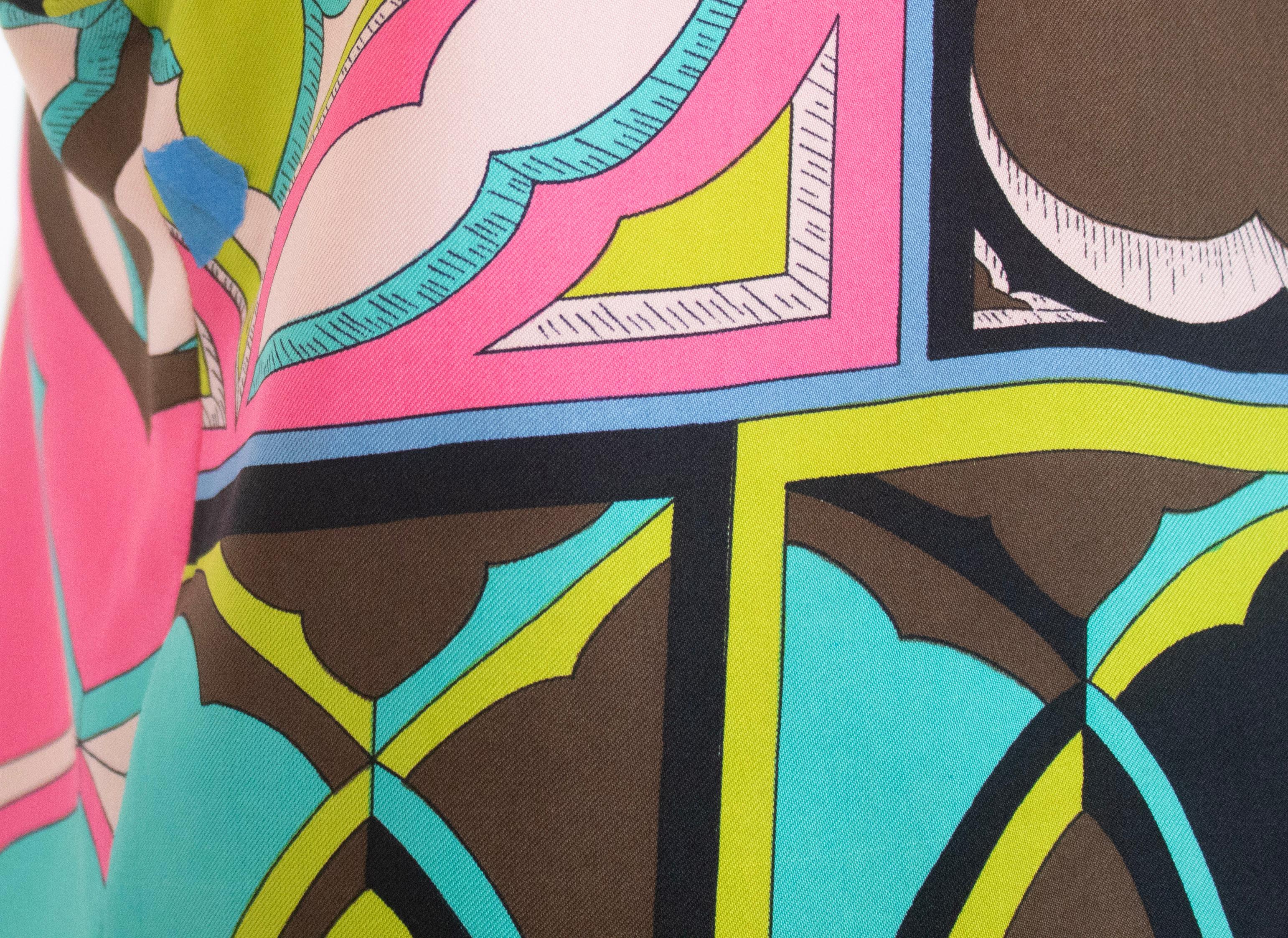 Emilio Pucci Vintage 1960/70's Seide gedruckt ärmellose Tunika im Angebot 3