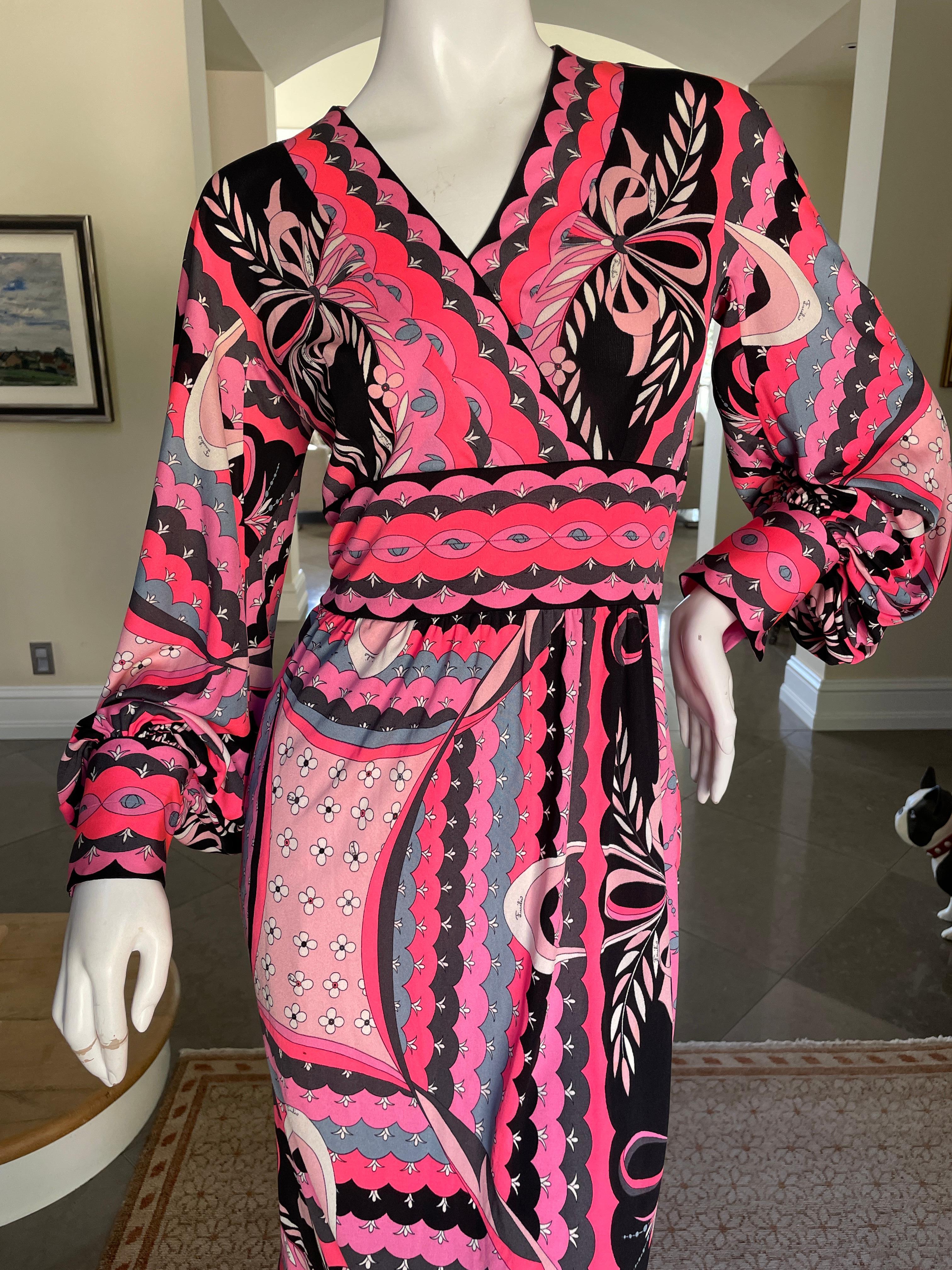 Emilio Pucci Vintage 1960's Silk Jersey Dress from Saks Fifth Avenue In Excellent Condition In Cloverdale, CA