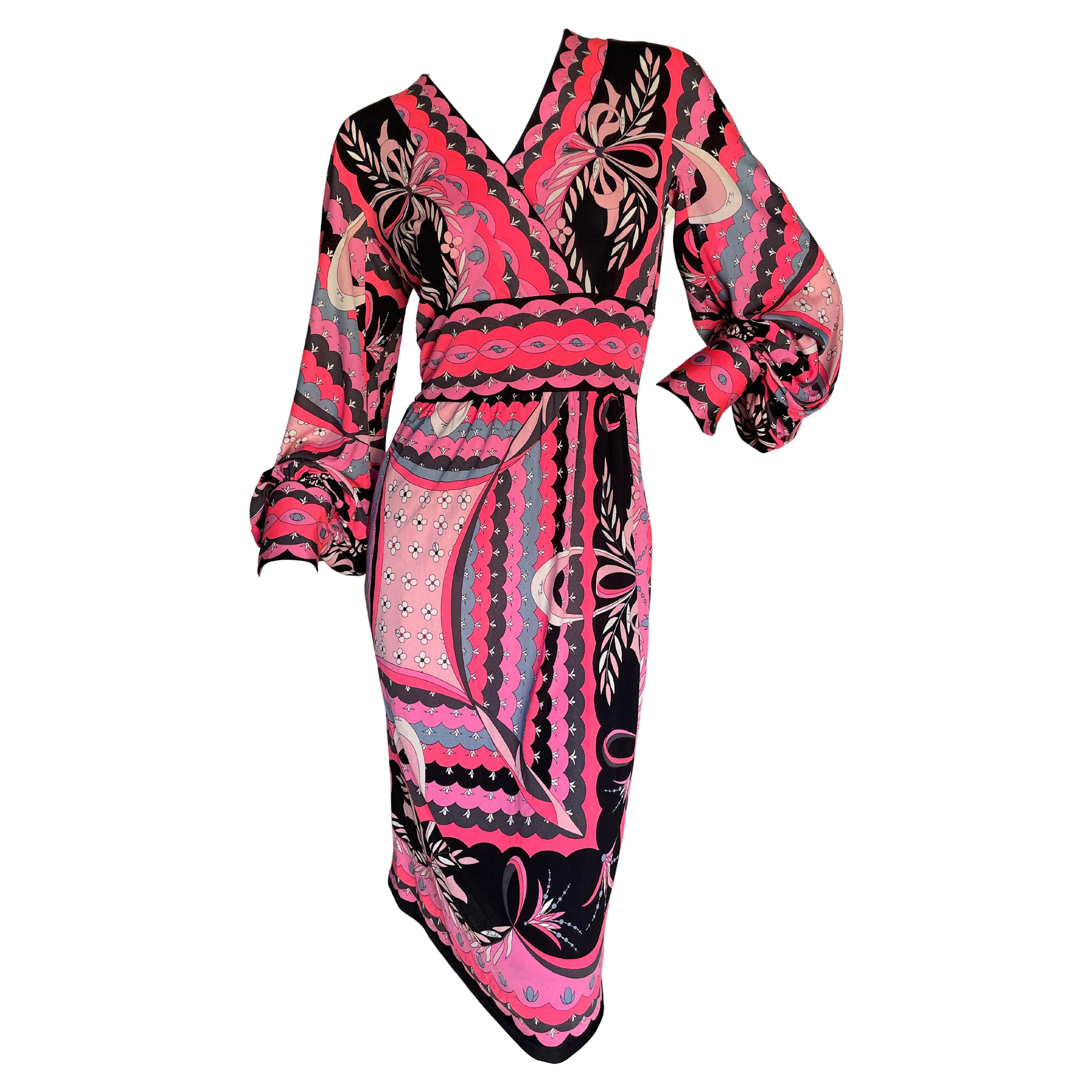 Emilio Pucci Vintage 1960er Seidenjersey-Kleid von Saks Fifth Avenue