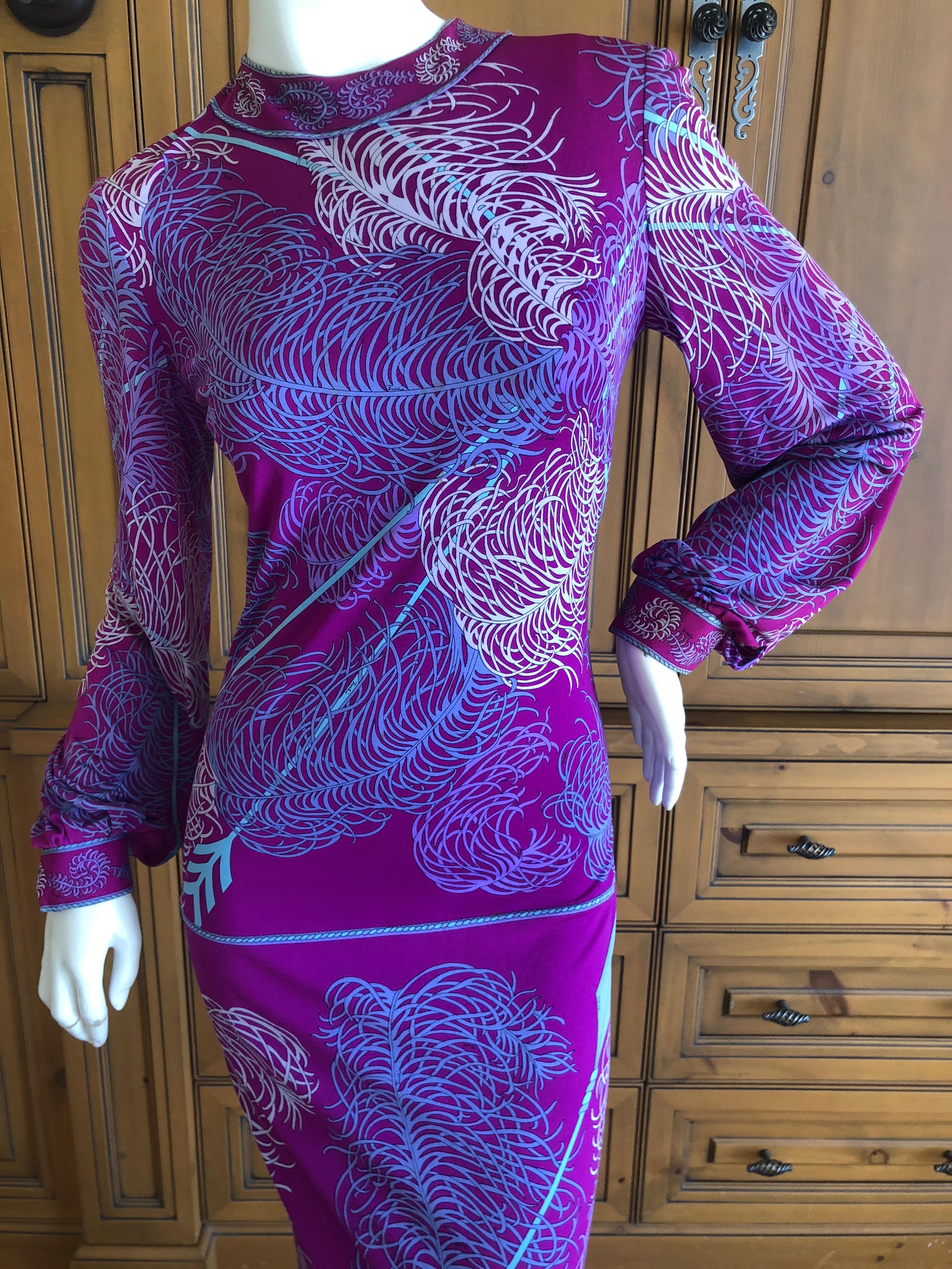 Emilio Pucci Vintage 1960's Silk Jersey Evening Dress for Saks Fifth Avenue In Excellent Condition For Sale In Cloverdale, CA