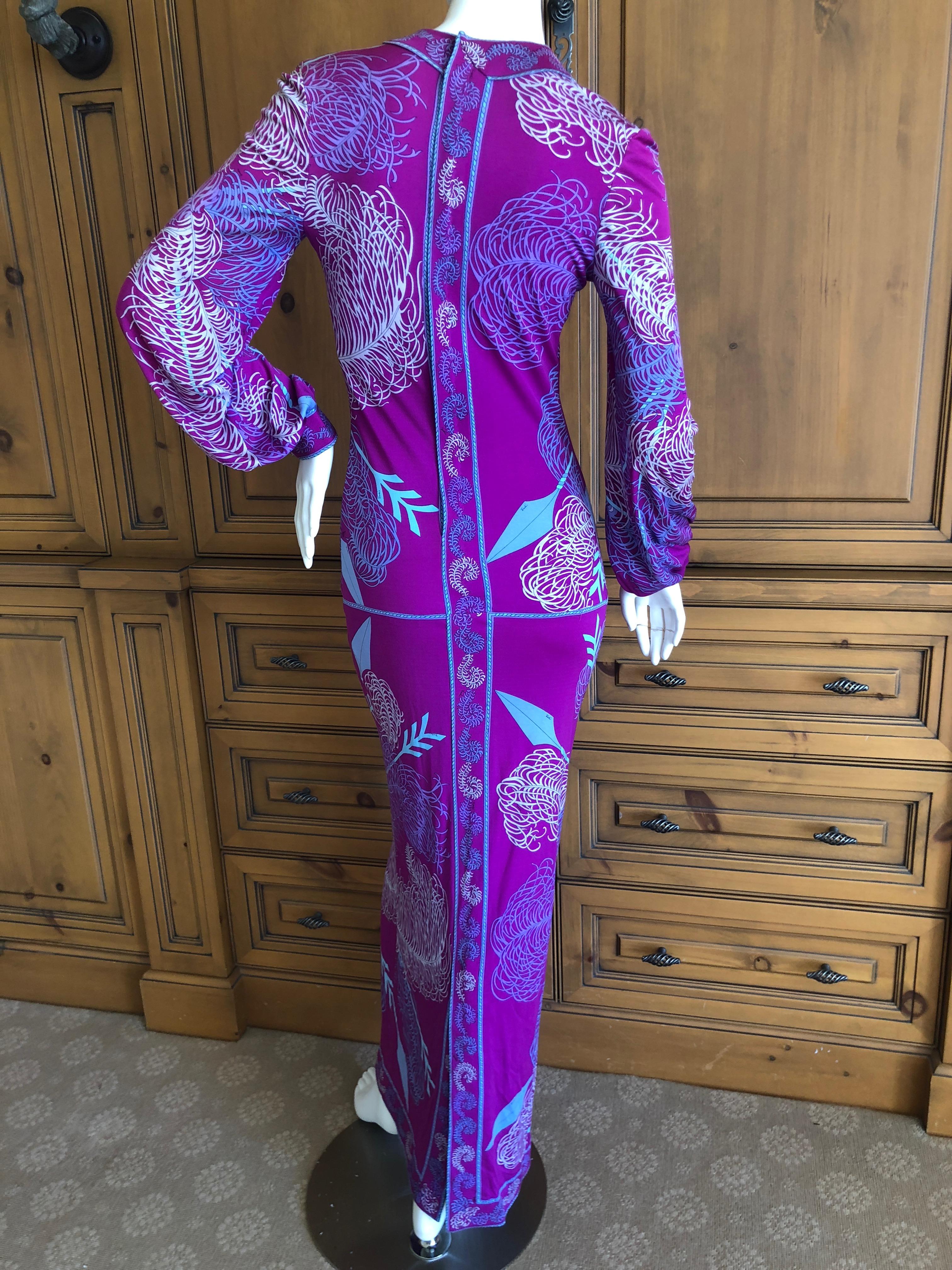 Emilio Pucci Vintage 1960's Silk Jersey Evening Dress for Saks Fifth Avenue For Sale 2