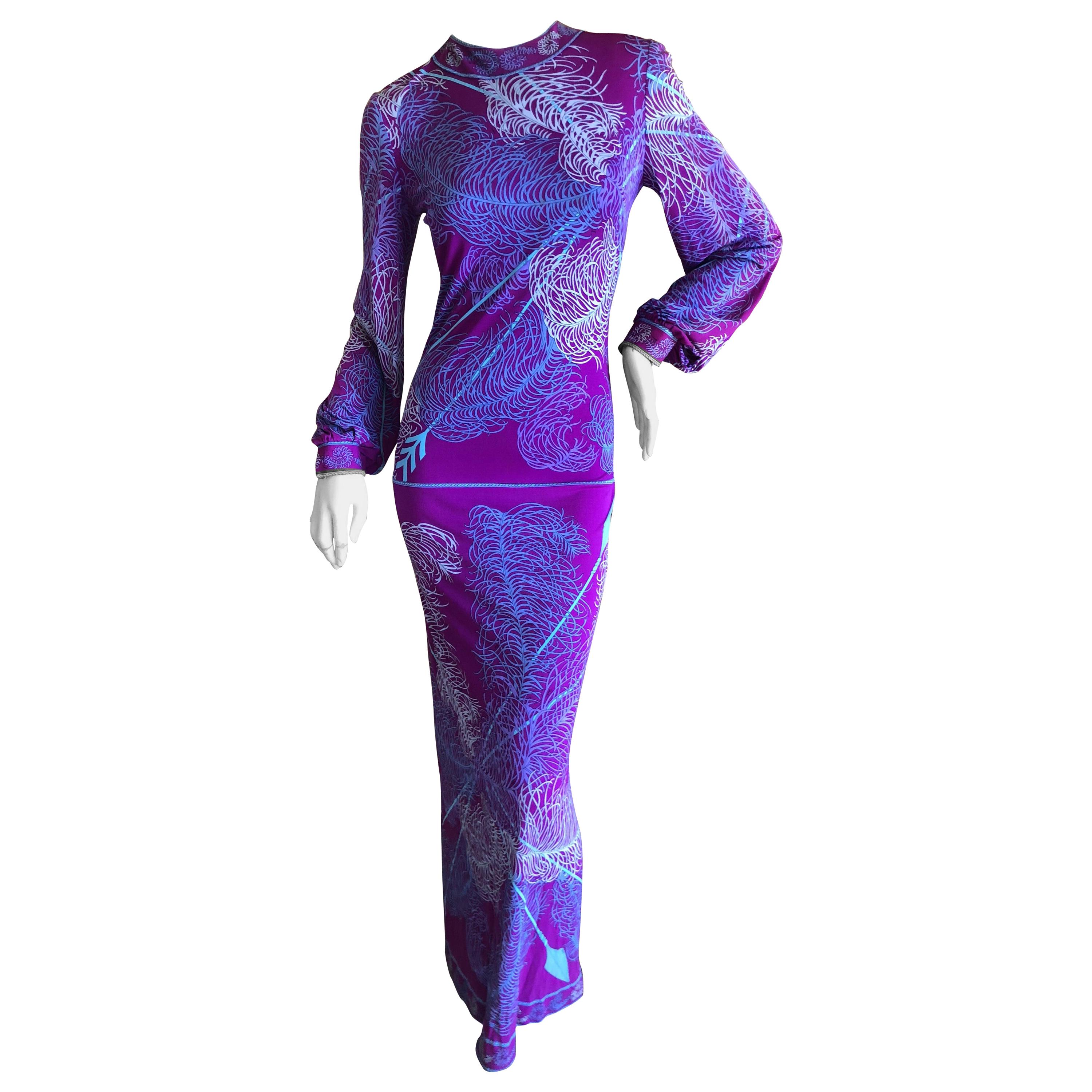 Emilio Pucci Vintage 1960's Silk Jersey Evening Dress for Saks Fifth Avenue For Sale