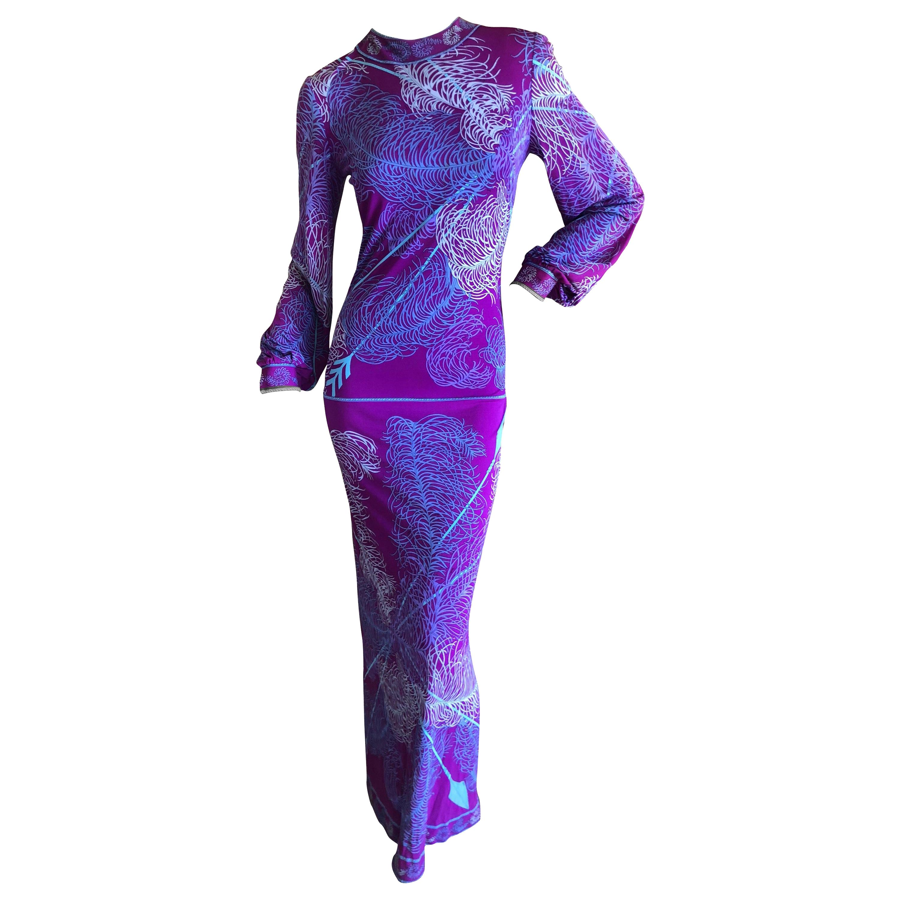 Emilio Pucci Vintage 1960's Silk Jersey Evening Dress for Saks Fifth Avenue For Sale
