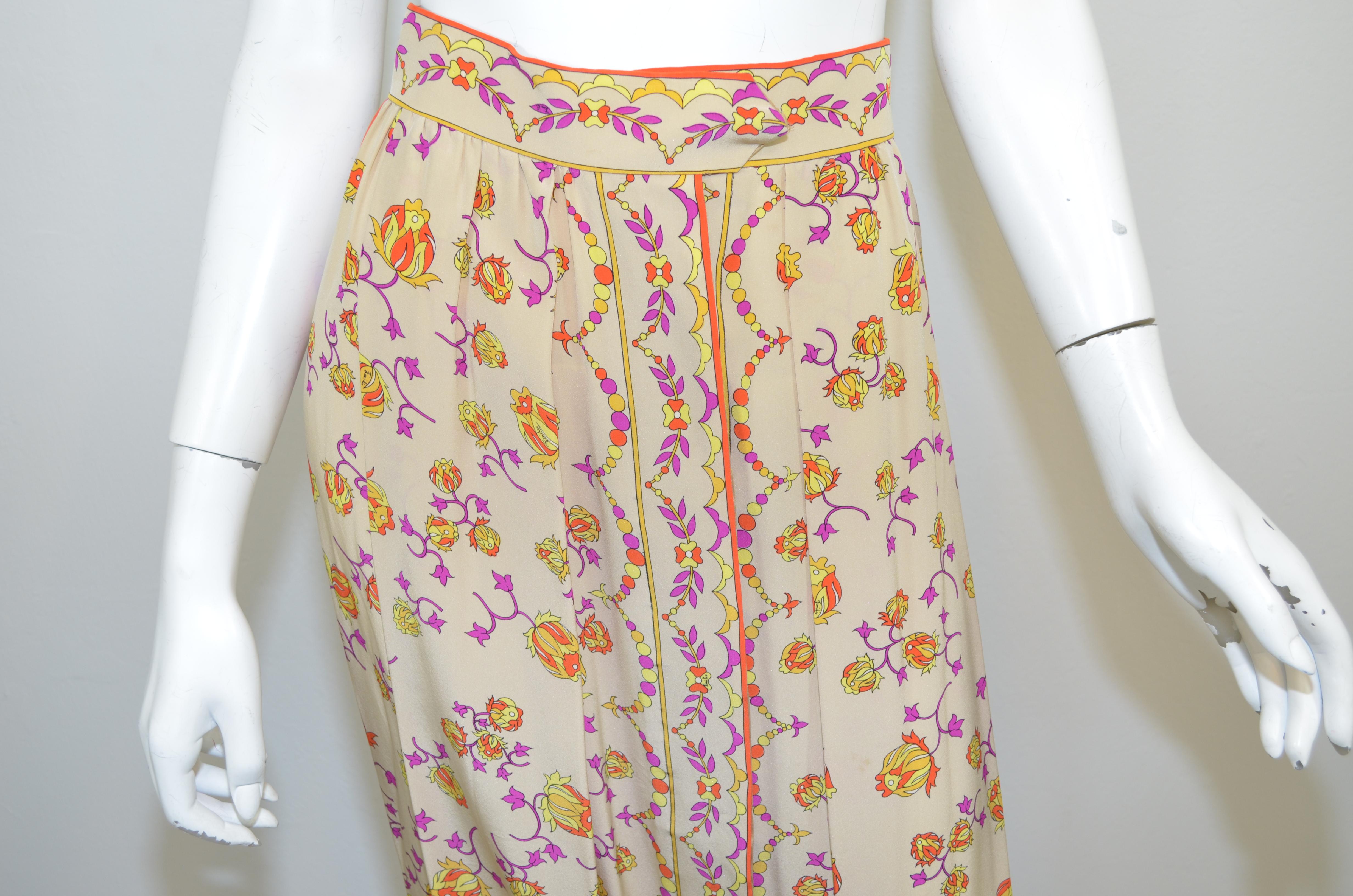 Emilio Pucci Vintage 1970's Print Cropped Top and Maxi Skirt Set 3
