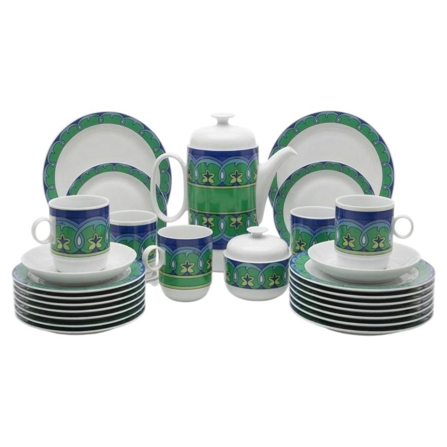 Servizio da caffè e dessert vintage Emilio Pucci da 41 pezzi in porcellana, realizzato da Rosenthal