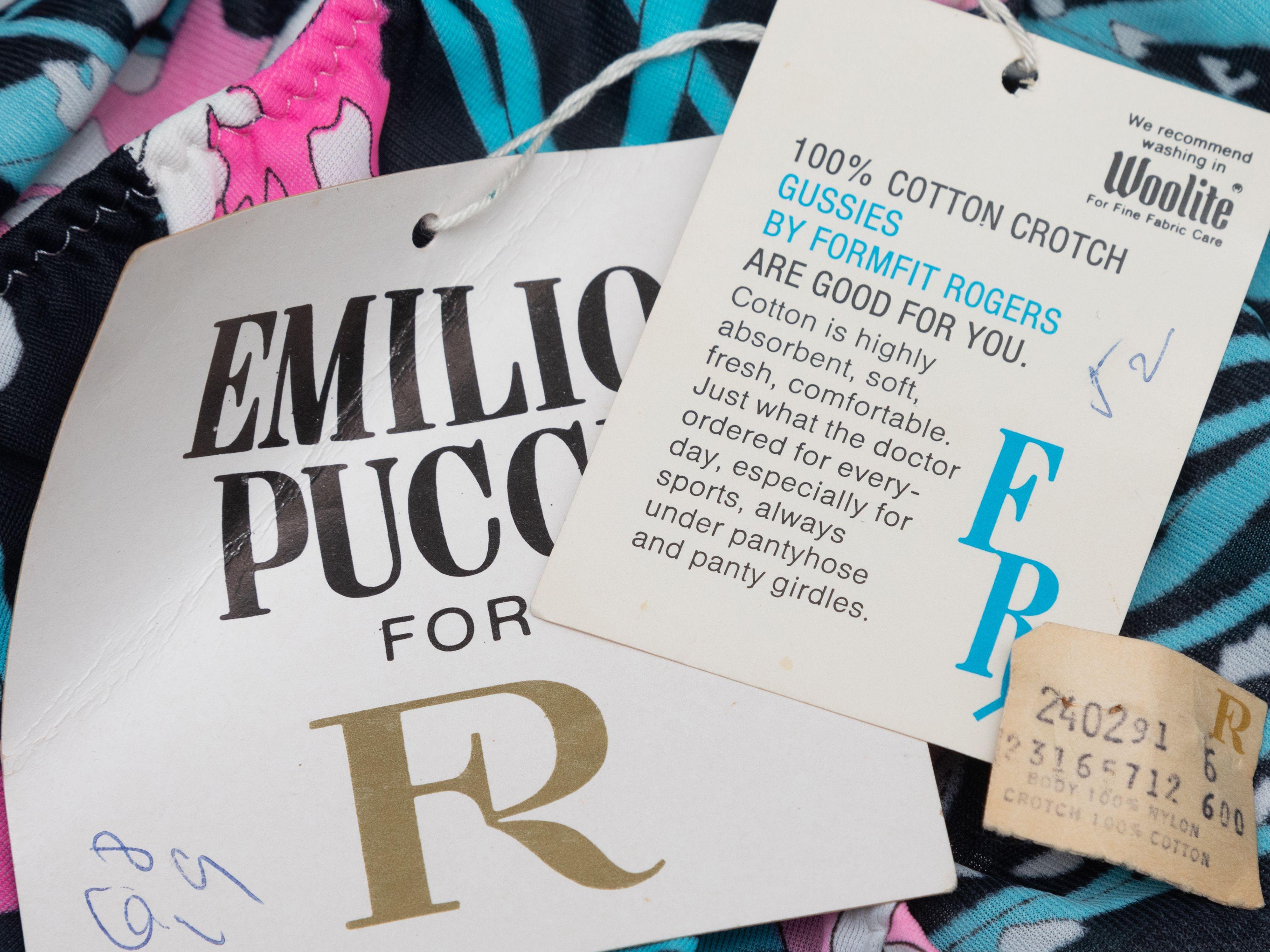 Women's Emilio Pucci Vintage Black & Multicolor for Formfit Rogers Floral Print Briefs