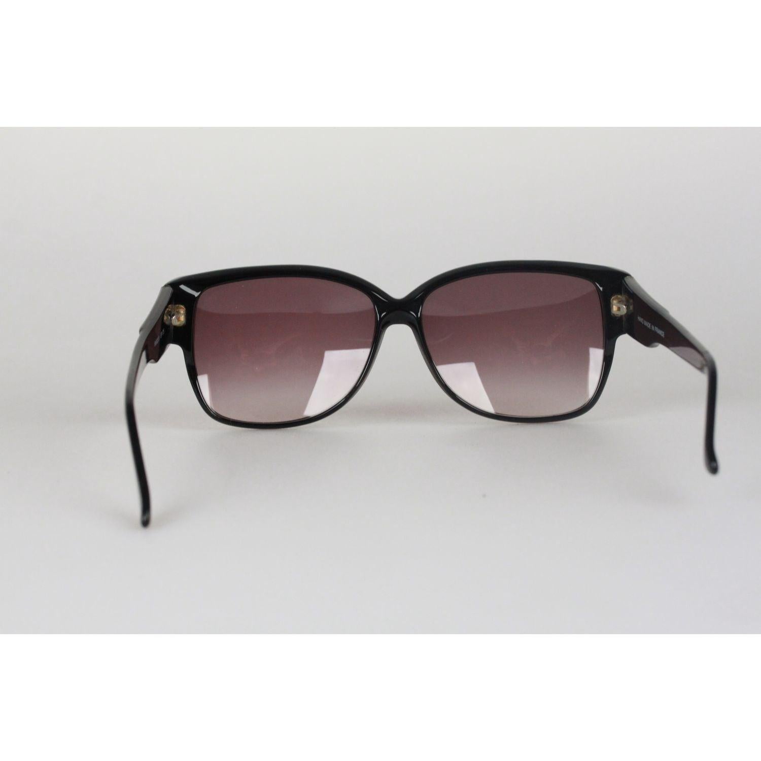 Emilio Pucci Vintage Black Rectangle Sunglasses 88020 EP75 60mm For Sale 3