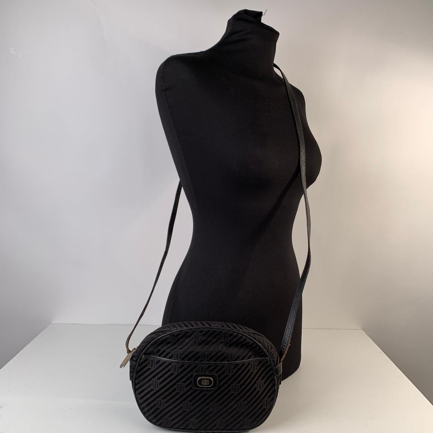 Emilio Pucci Vintage Black Canvas Messenger Crossbody Bag 2