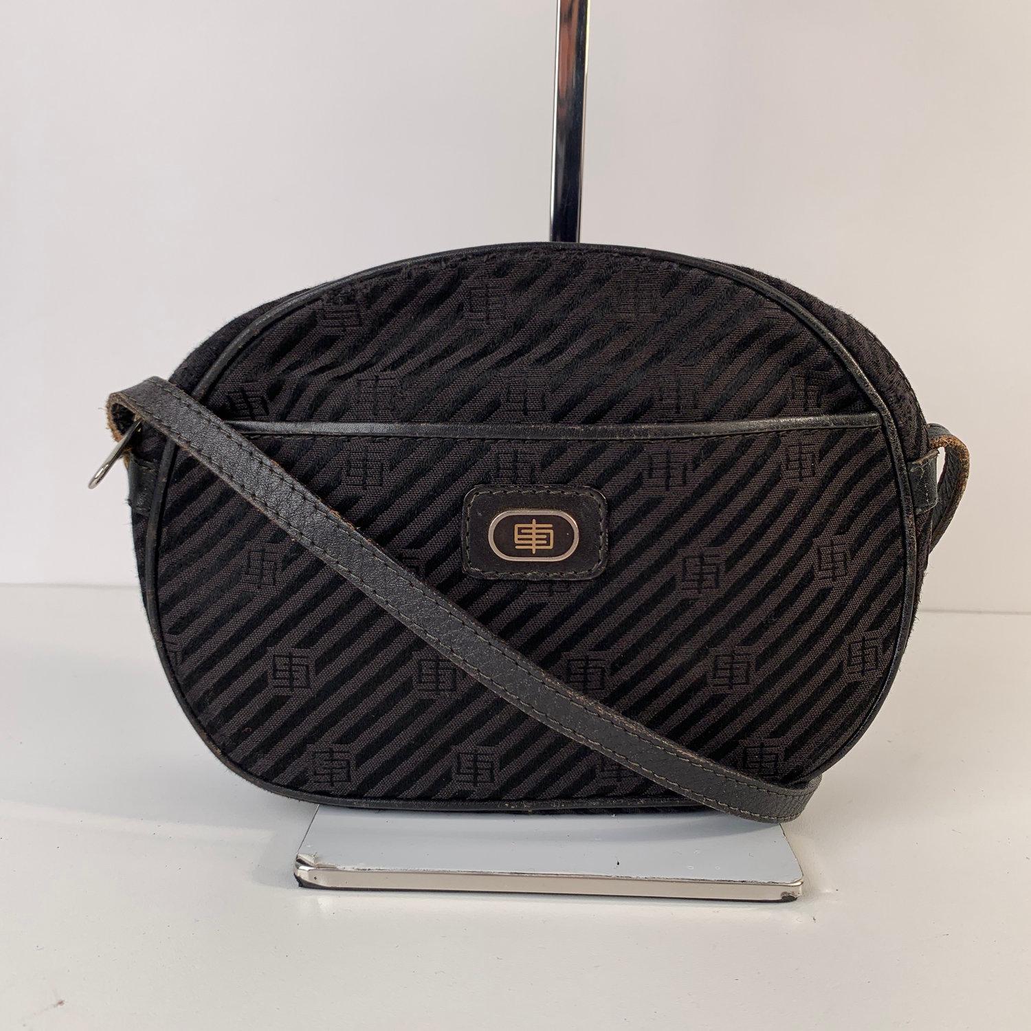 Emilio Pucci Vintage Black Canvas Messenger Crossbody Bag 3