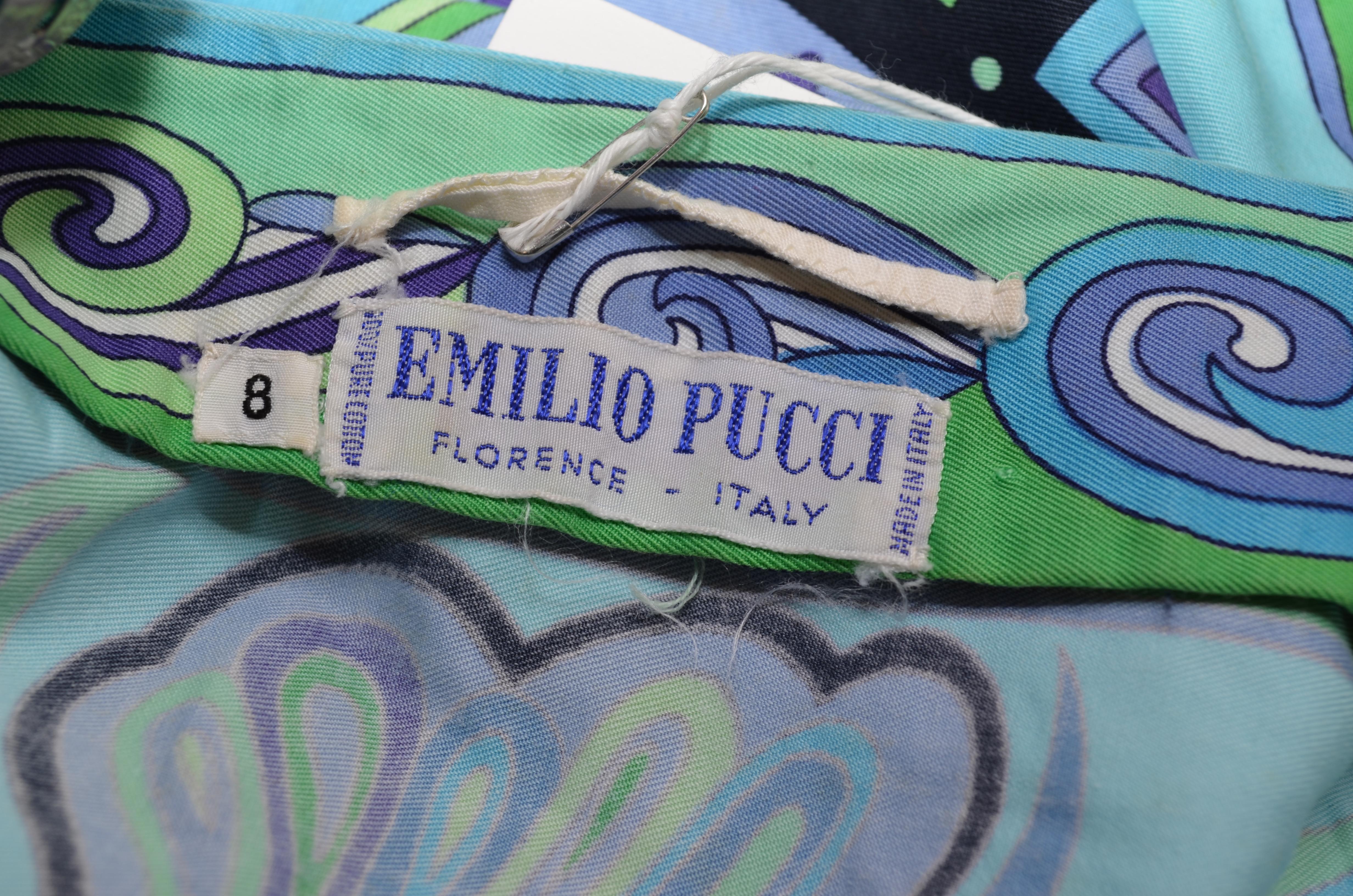 Emilio Pucci Vintage Blue Print Skirt Cover Up 2