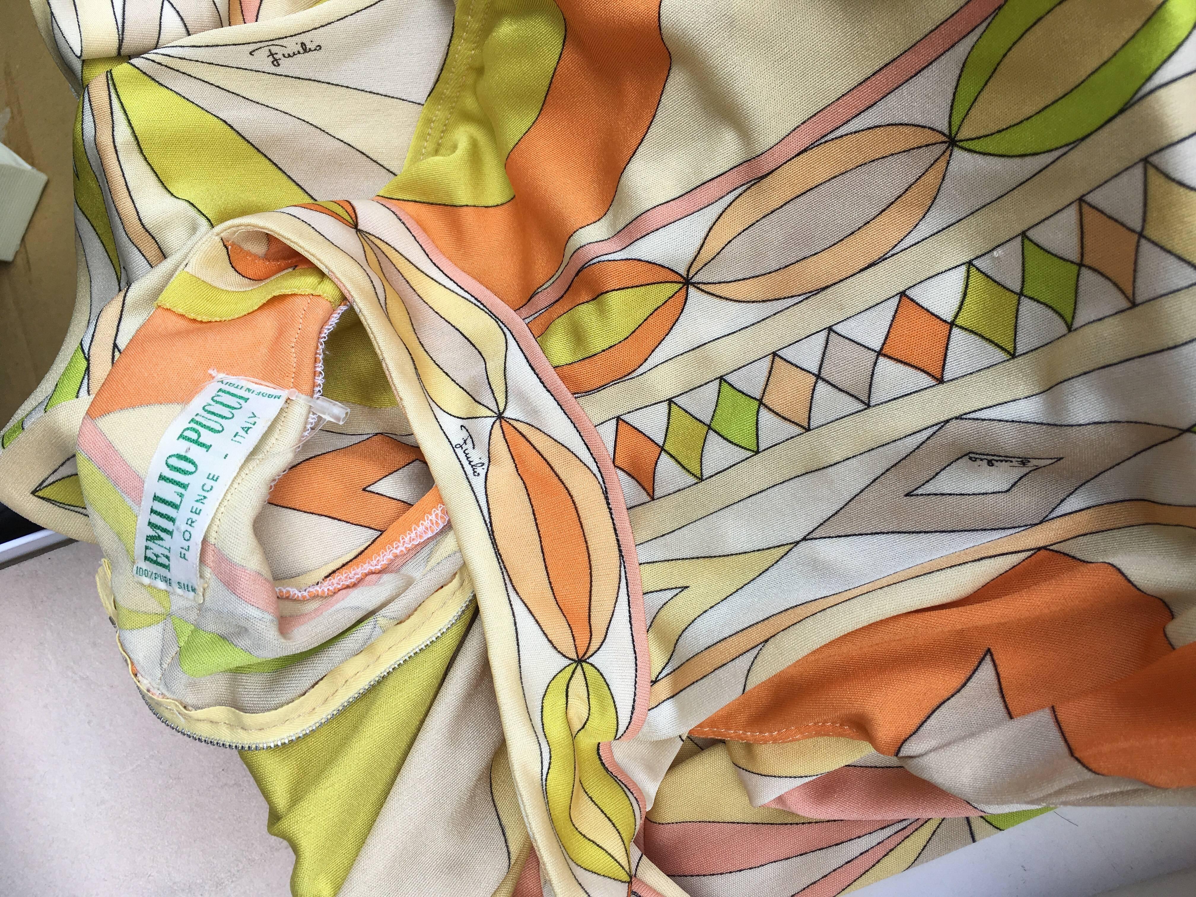  Emilio Pucci Vintage Halter Racer Back Dress   In Excellent Condition For Sale In Boca Raton, FL