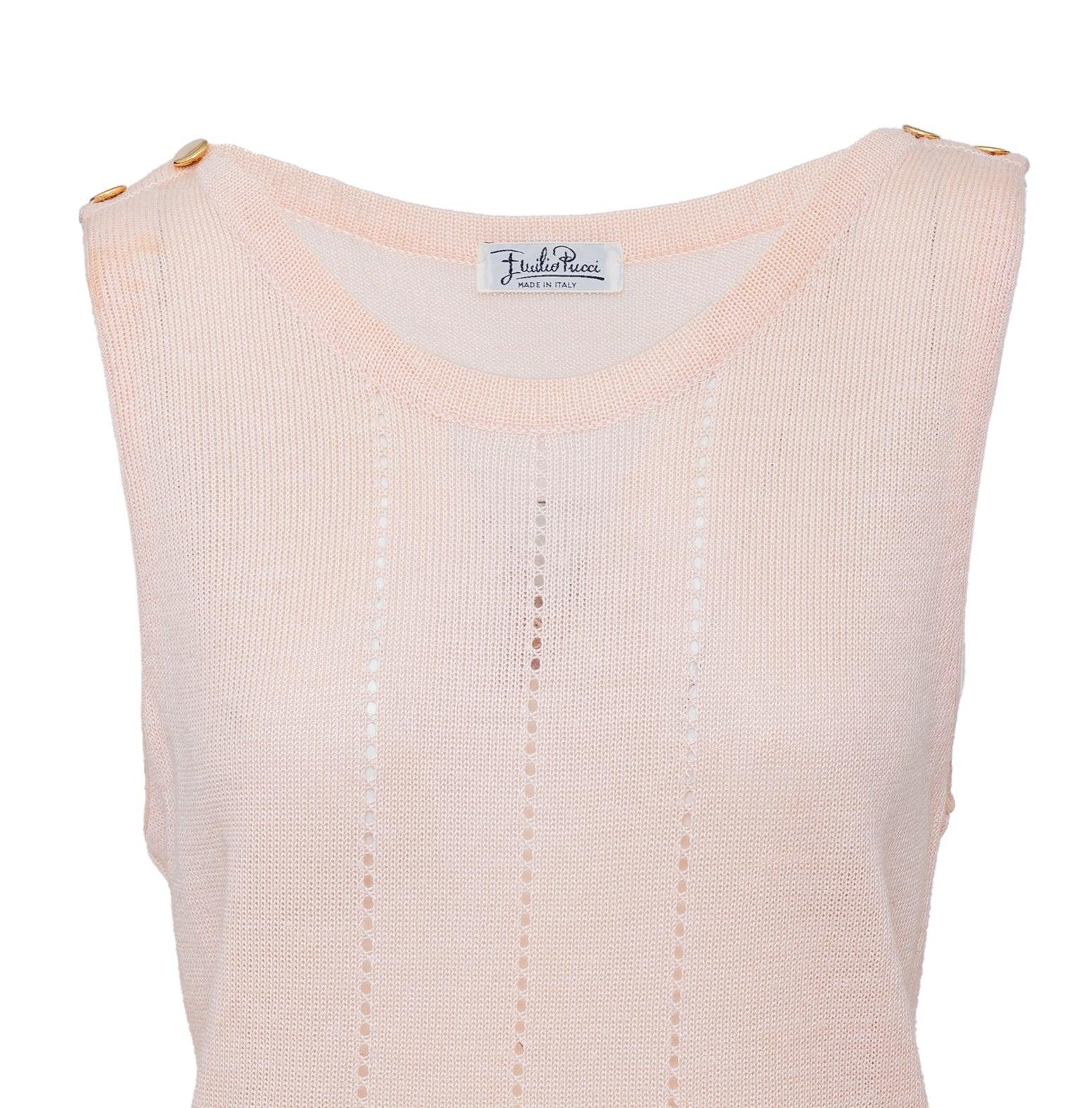 Beige Top in maglia vintage Emilio Pucci - anni '70 in vendita