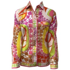 Emilio Pucci Vintage Long Sleeve Button Down Top-12