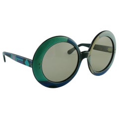 Emilio Pucci - Lunettes de soleil vintage surdimensionnes emblmatiques  imprim psychdlique pastel