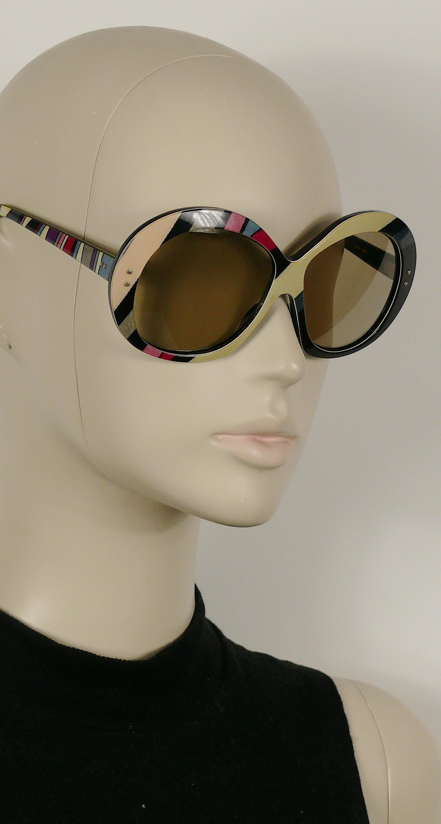 Women's Emilio Pucci Vintage Oversized Iconic Psychedelic Print Sunglasses