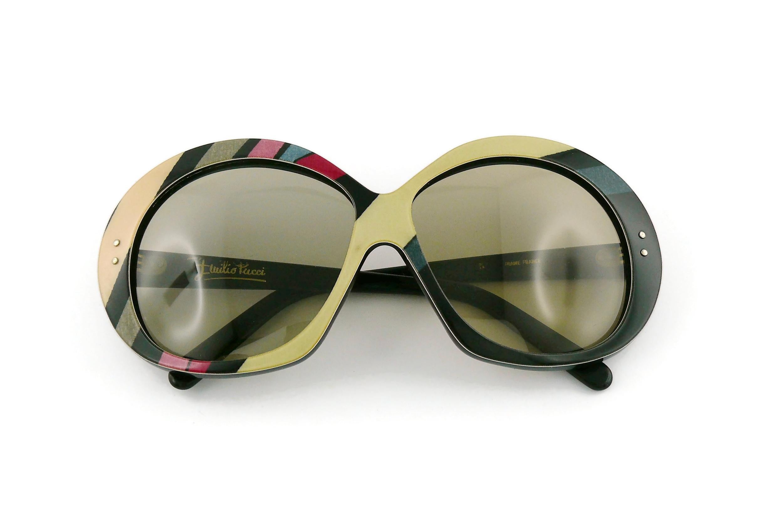 Emilio Pucci Vintage Oversized Iconic Psychedelic Print Sunglasses 1