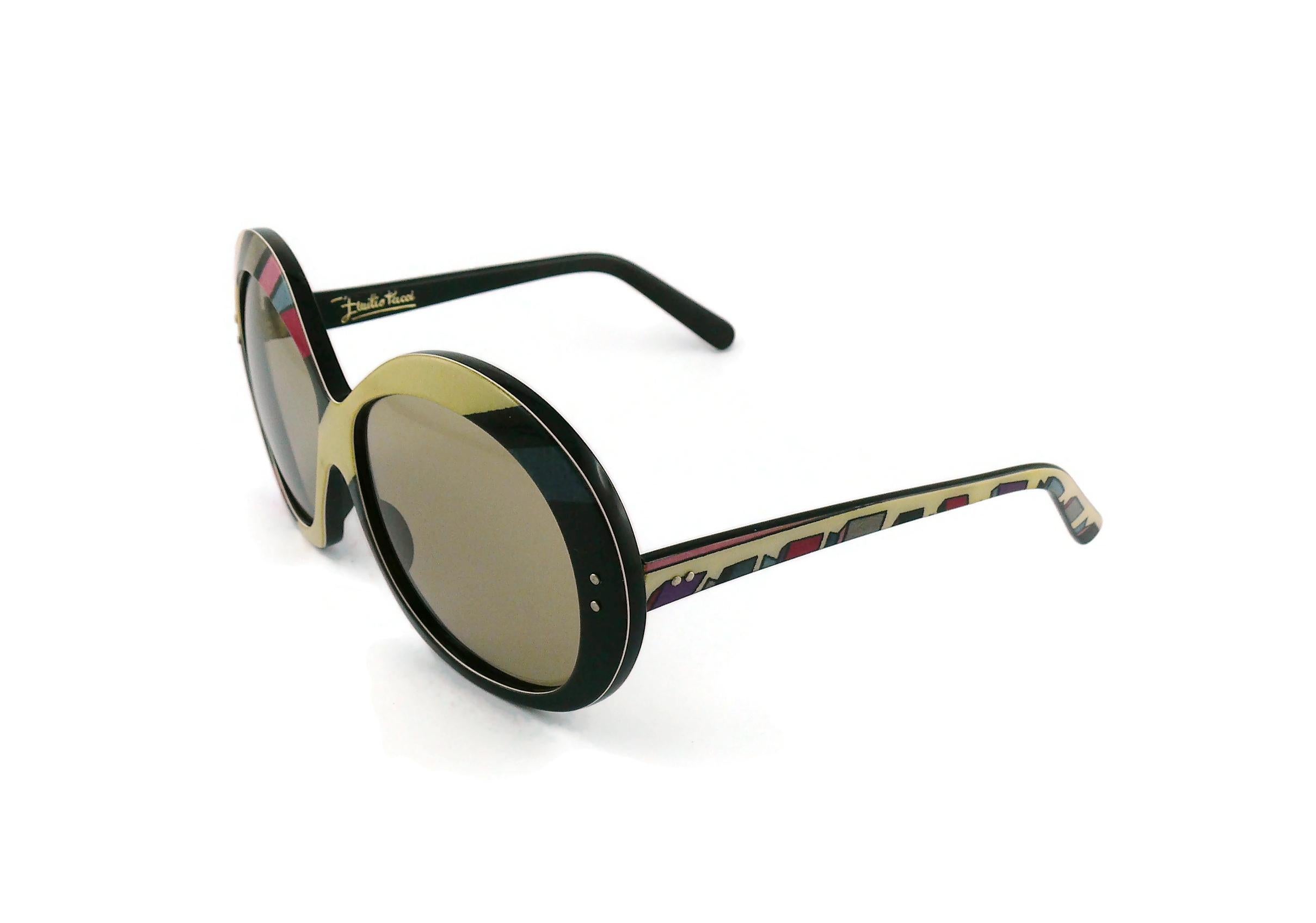 Emilio Pucci Vintage Oversized Iconic Psychedelic Print Sunglasses 2