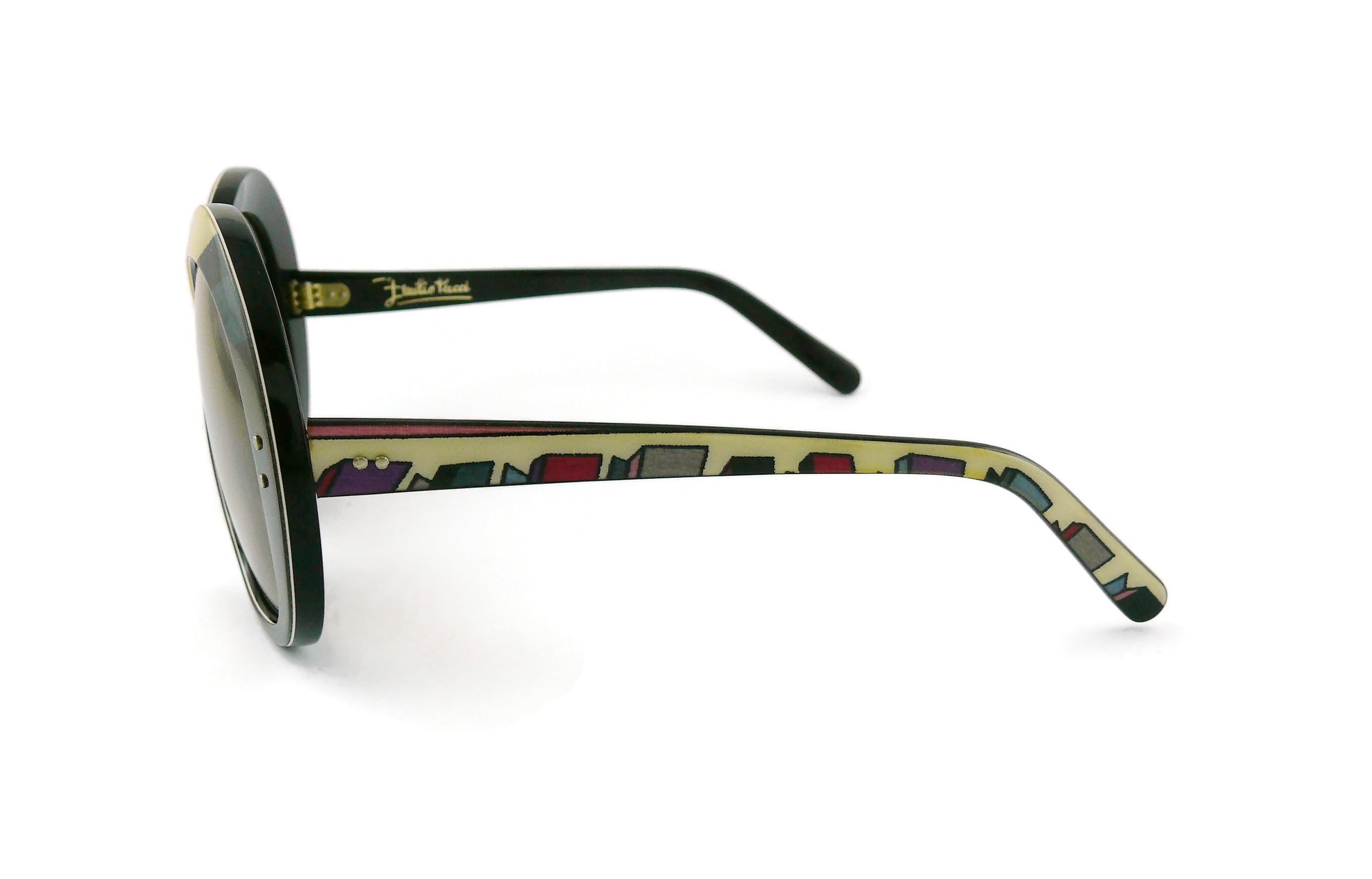 Emilio Pucci Vintage Oversized Iconic Psychedelic Print Sunglasses 5