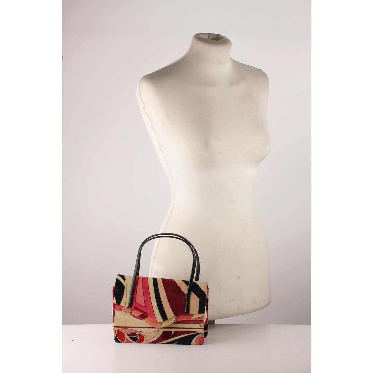 Emilio Pucci Vintage Pink Printed Top Handle Bag Handbag 4