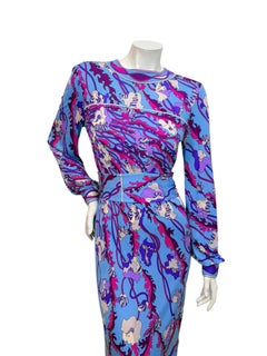 Emilio Pucci Vintage Psychedelic Print Midi Dress, Italy, c. 1960s–1970s