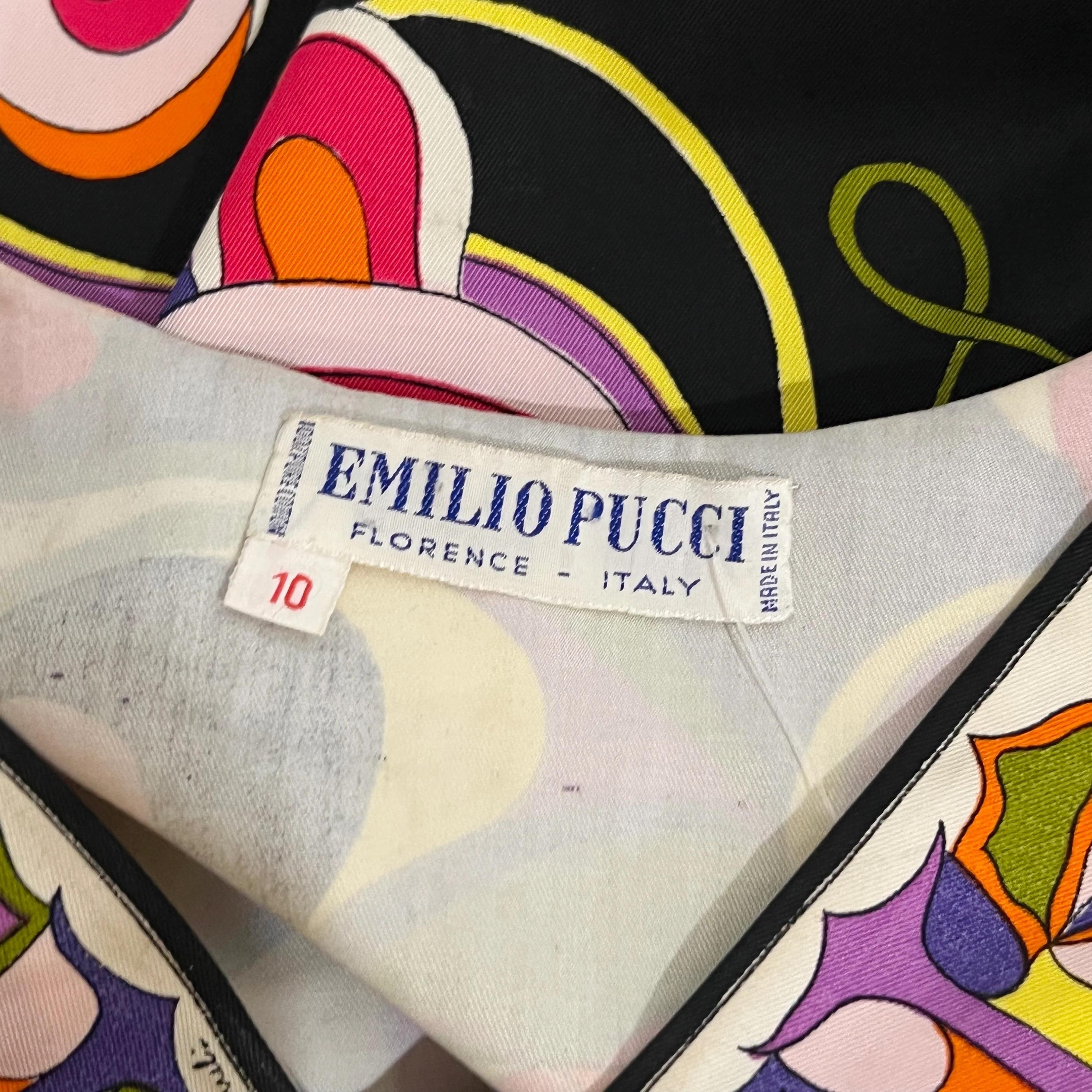 Emilio Pucci - Vestito a ruota con stampa rosa d'epoca (anni '60/'70) in vendita 1