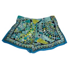 Emilio Pucci Vintage Silk Cover Up Shorts Blue (38 IT)