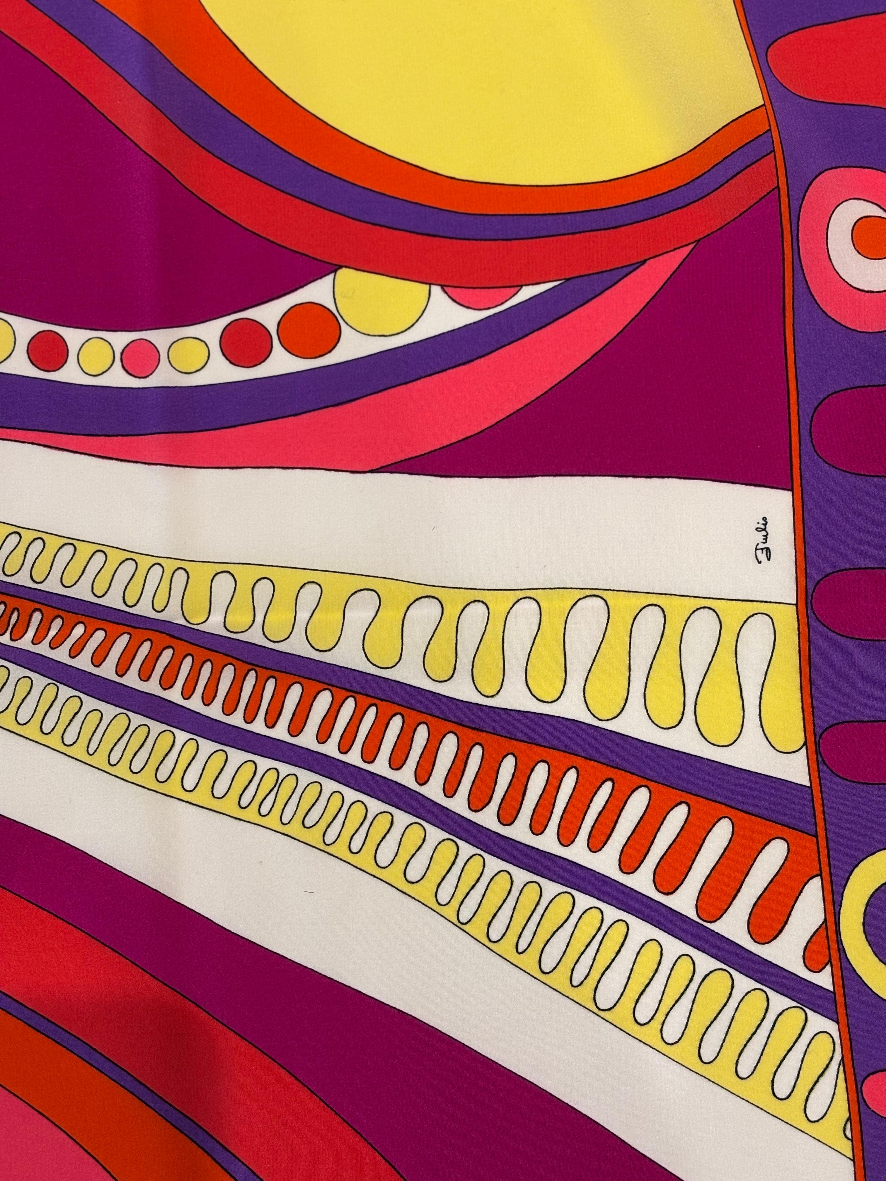 Emilio Pucci Vintage Silk Scarf For Sale 2