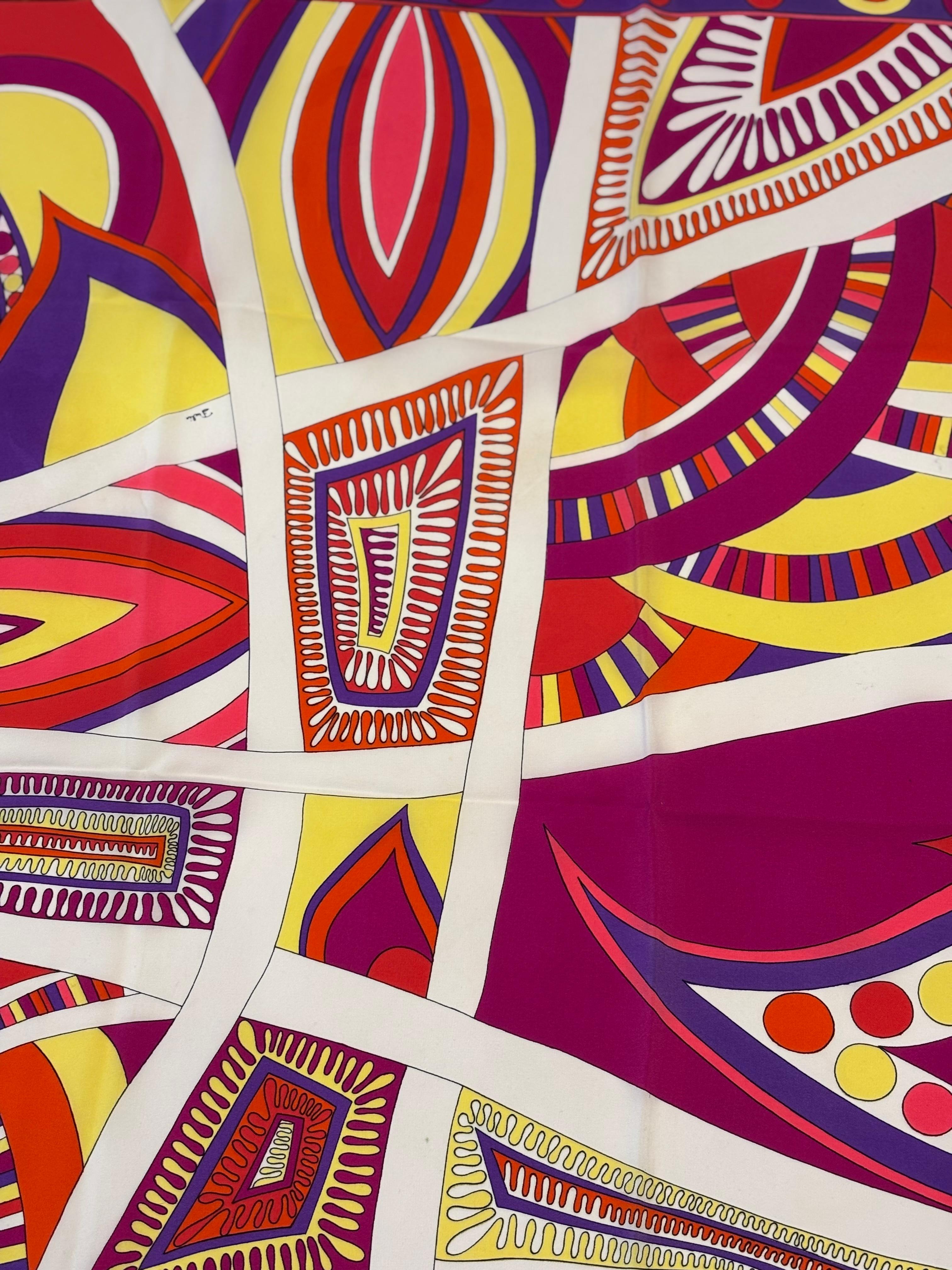 Emilio Pucci Vintage Silk Scarf For Sale 3