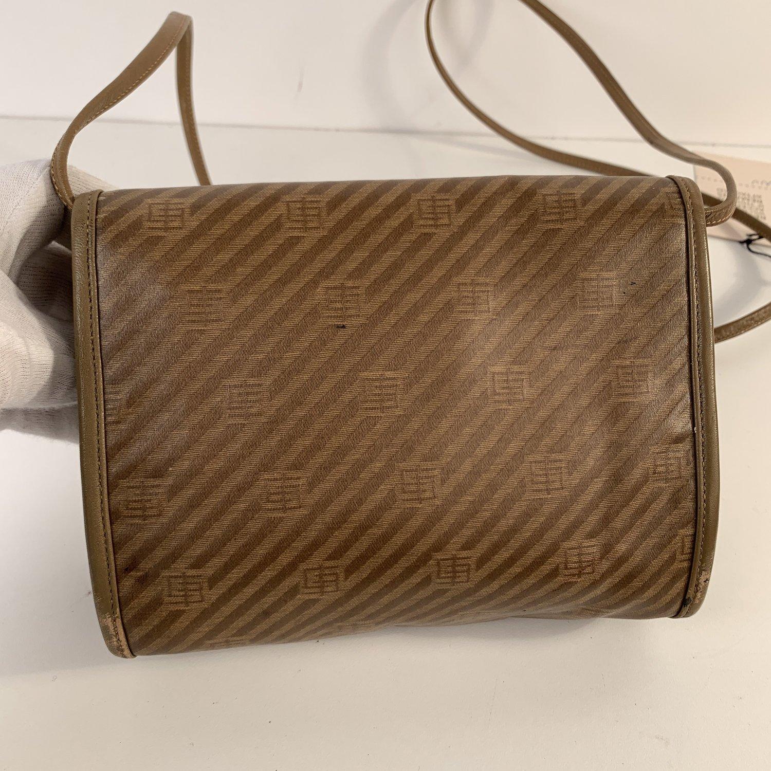 Emilio Pucci Vintage Tan Canvas Small Messenger Bag 5