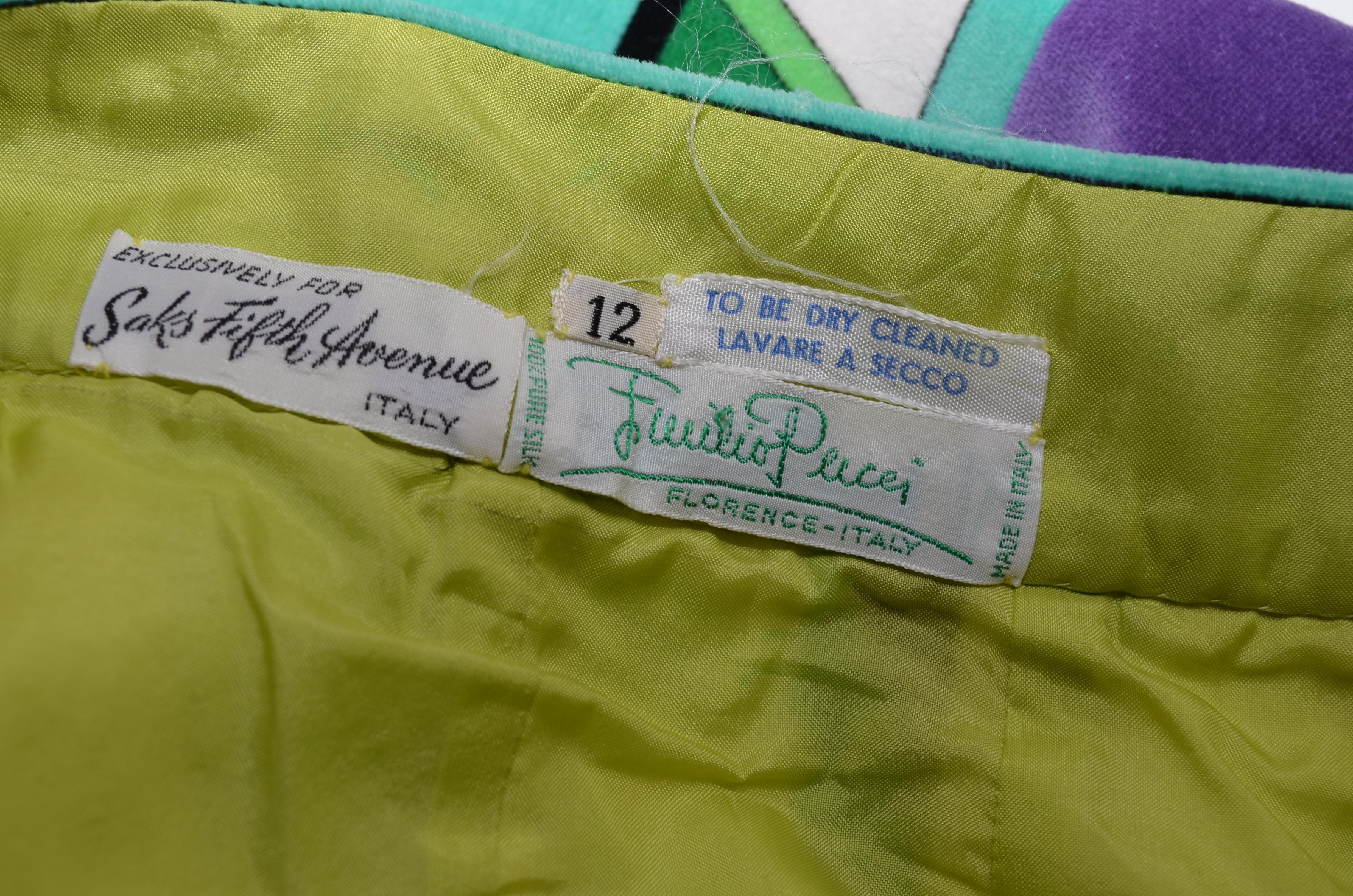 Women's Emilio Pucci Vintage Velvet Printed Maxi Skirt