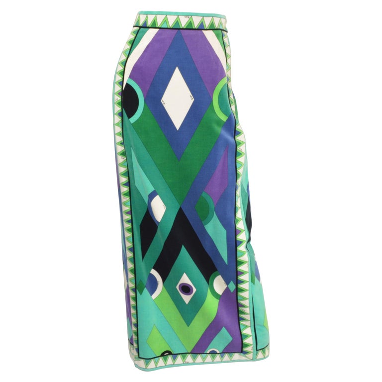 1960s Vibrant Emilio Pucci Velvet Skirt