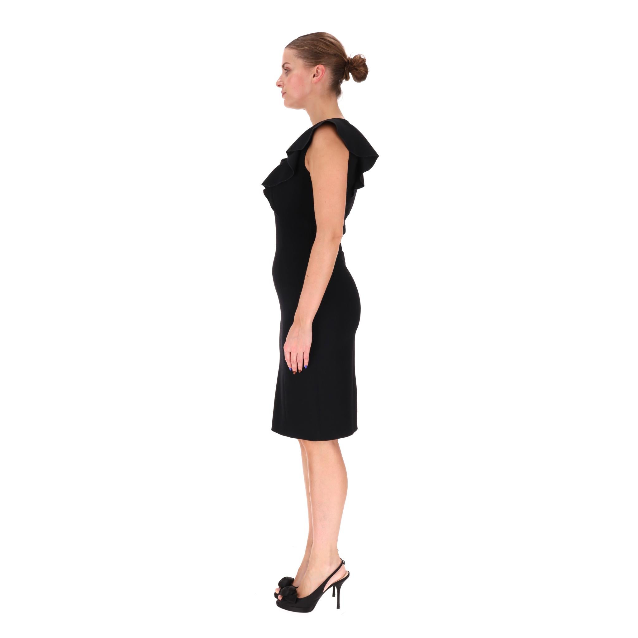 Emilio Pucci - Robe fourreau à volants en laine vierge avec ornements Pour femmes en vente