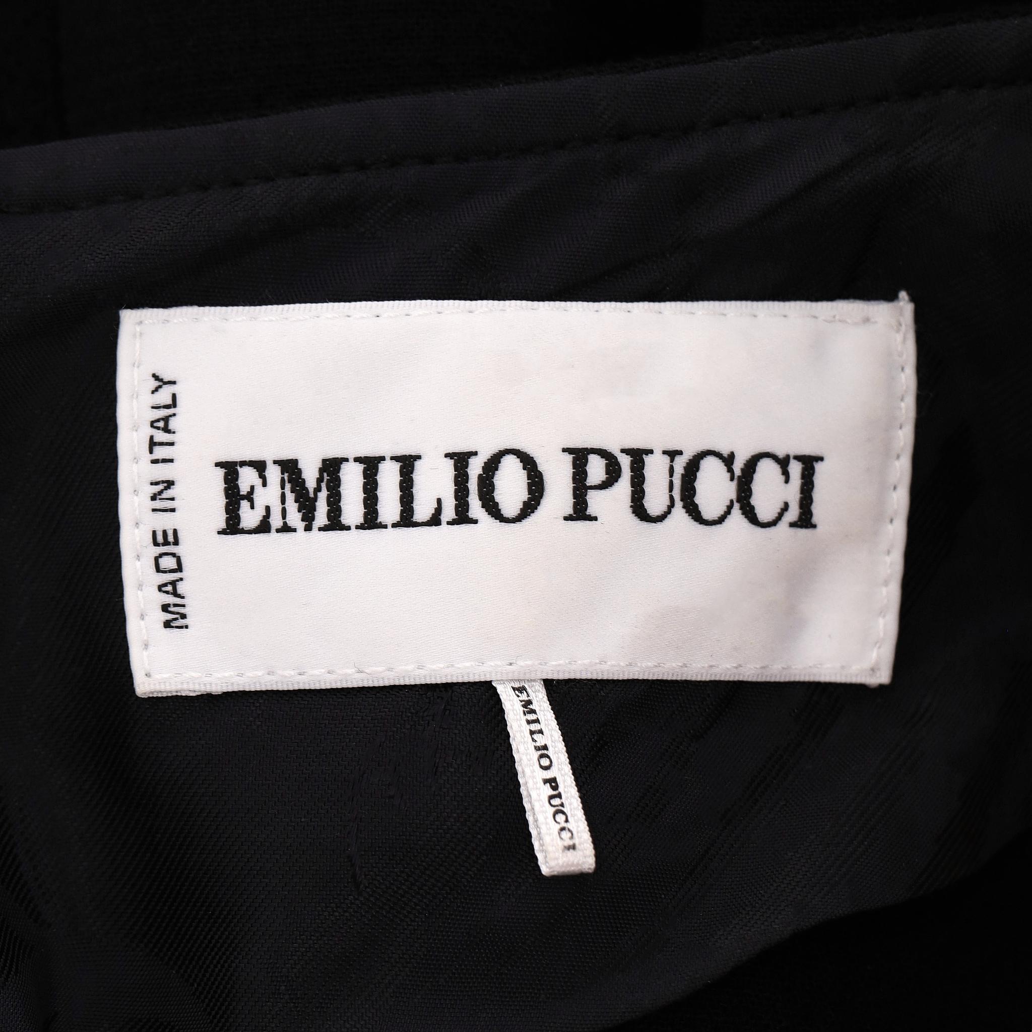 Emilio Pucci - Robe fourreau à volants en laine vierge avec ornements en vente 2