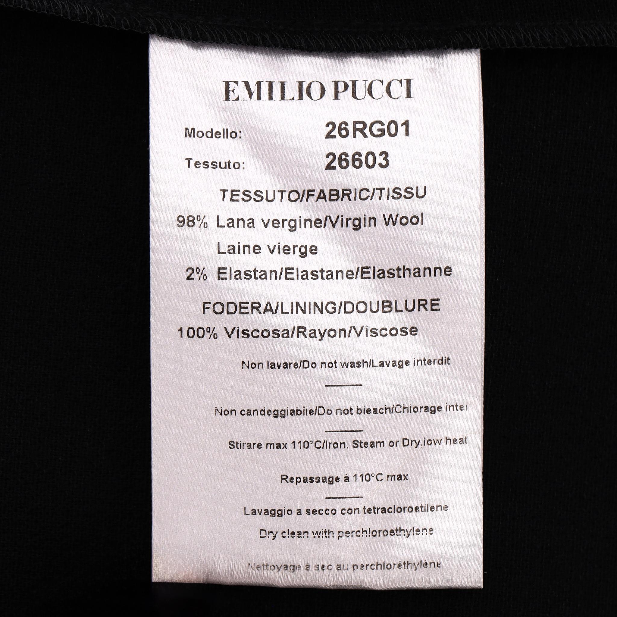 Emilio Pucci - Robe fourreau à volants en laine vierge avec ornements en vente 3