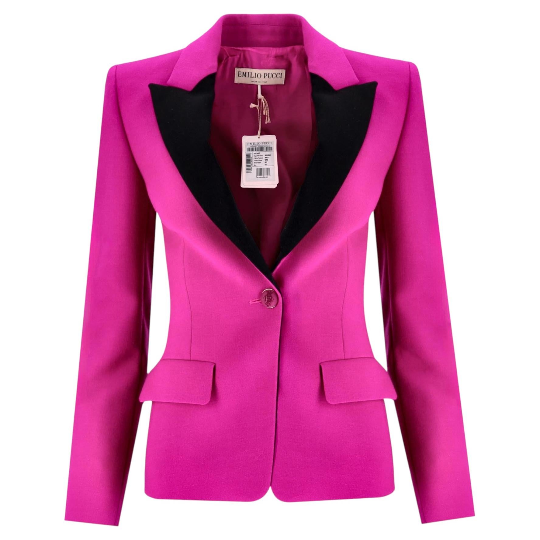 Emilio Pucci Virgin Wool & Silk Blend Tailored Jacket