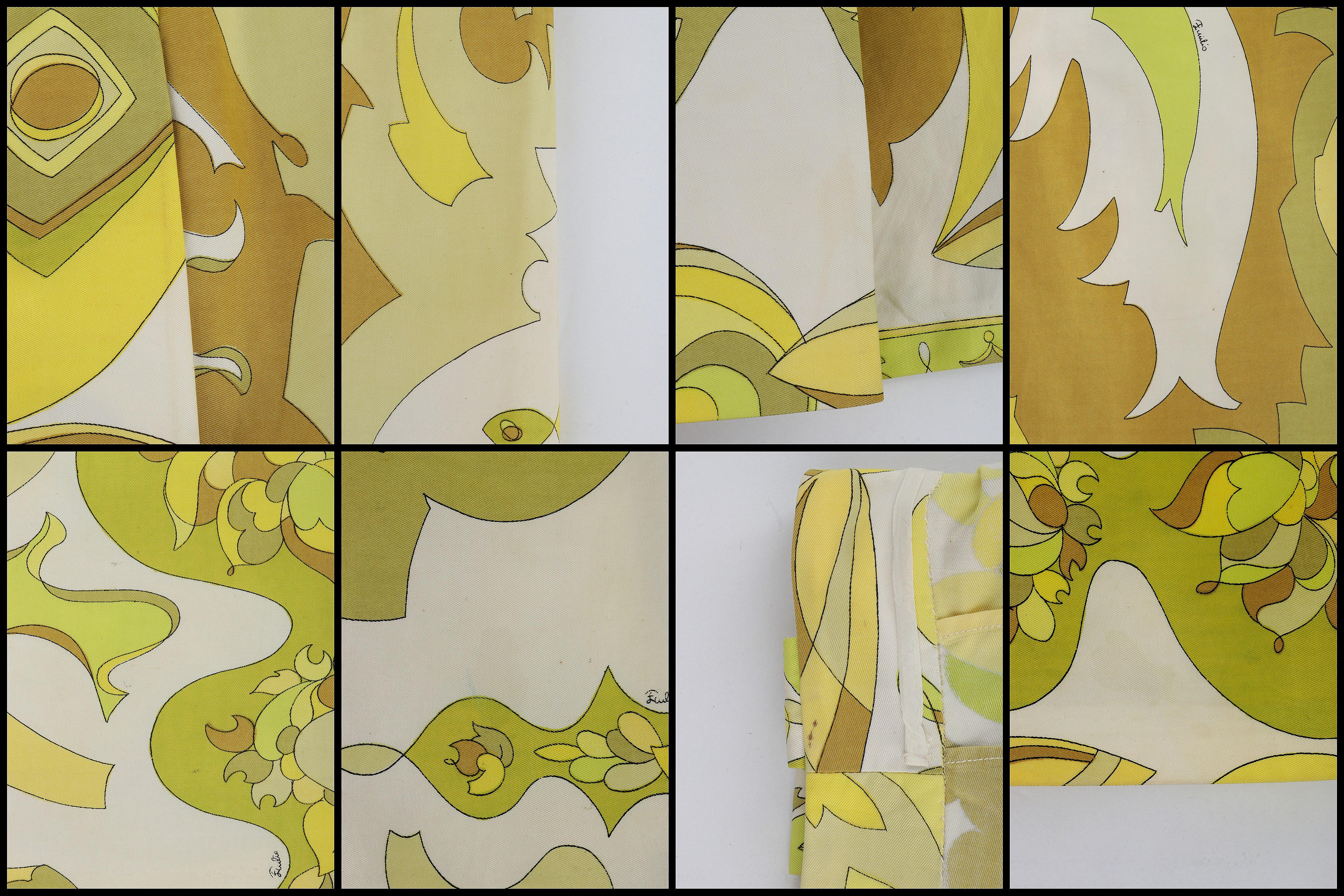Emilio Pucci Vtg 1960's Multicolor Signature Op Art Print Gonna a pieghe A-Line in vendita 6