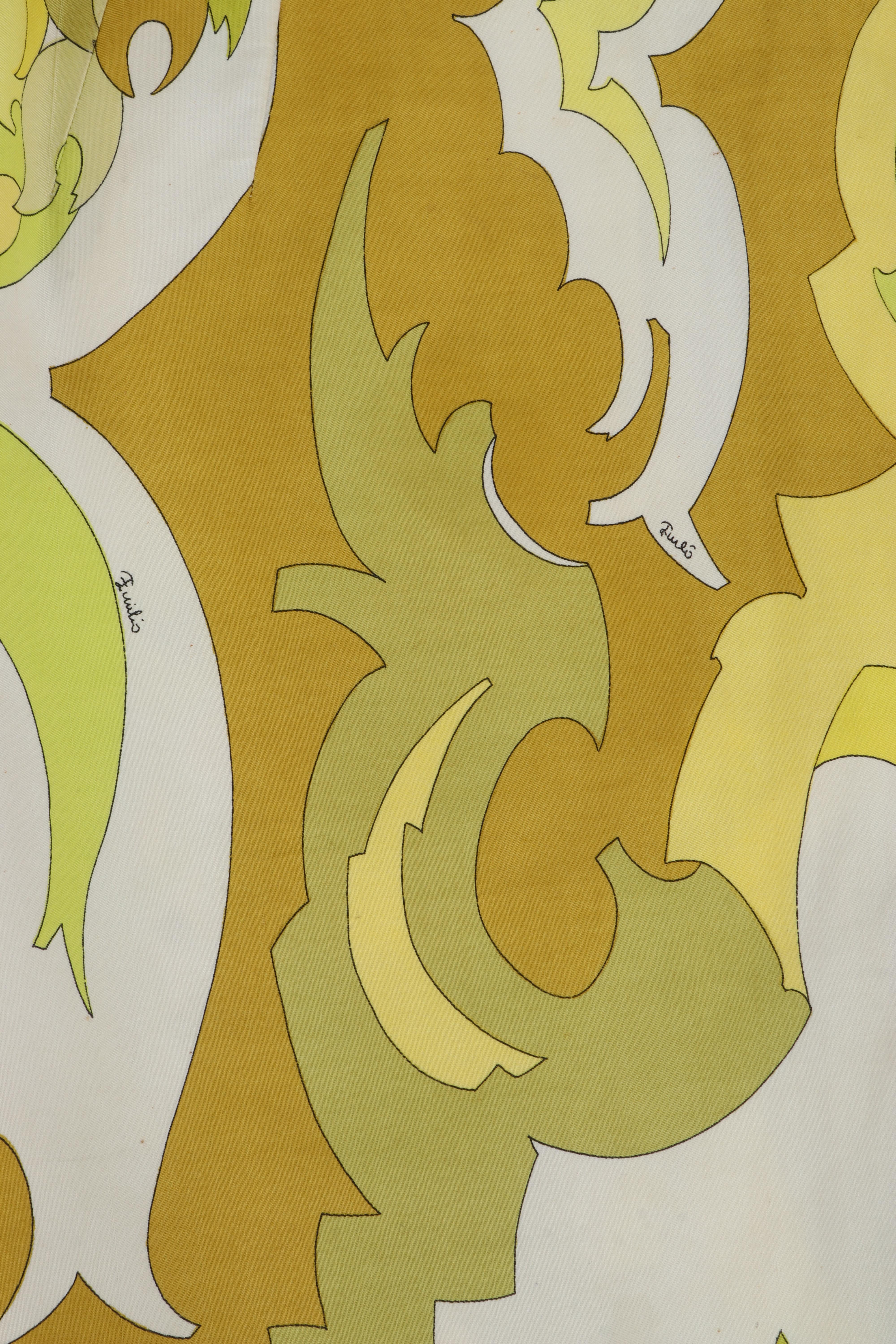 Emilio Pucci Vtg 1960's Multicolor Signature Op Art Print Gonna a pieghe A-Line in vendita 3