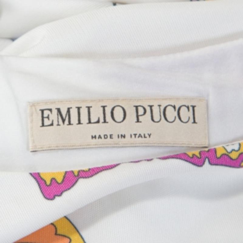 Emilio Pucci White Butterfly Print Knit Tunic Top M en Bueno estado para la venta en Dubai, Al Qouz 2