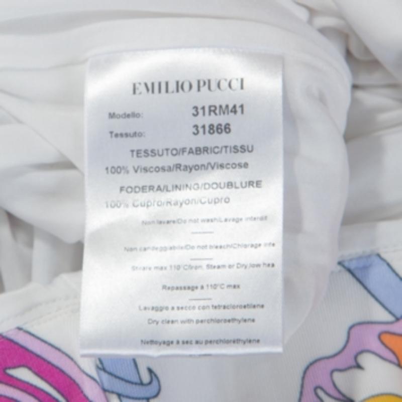 De las mujeres Emilio Pucci White Butterfly Print Knit Tunic Top M en venta