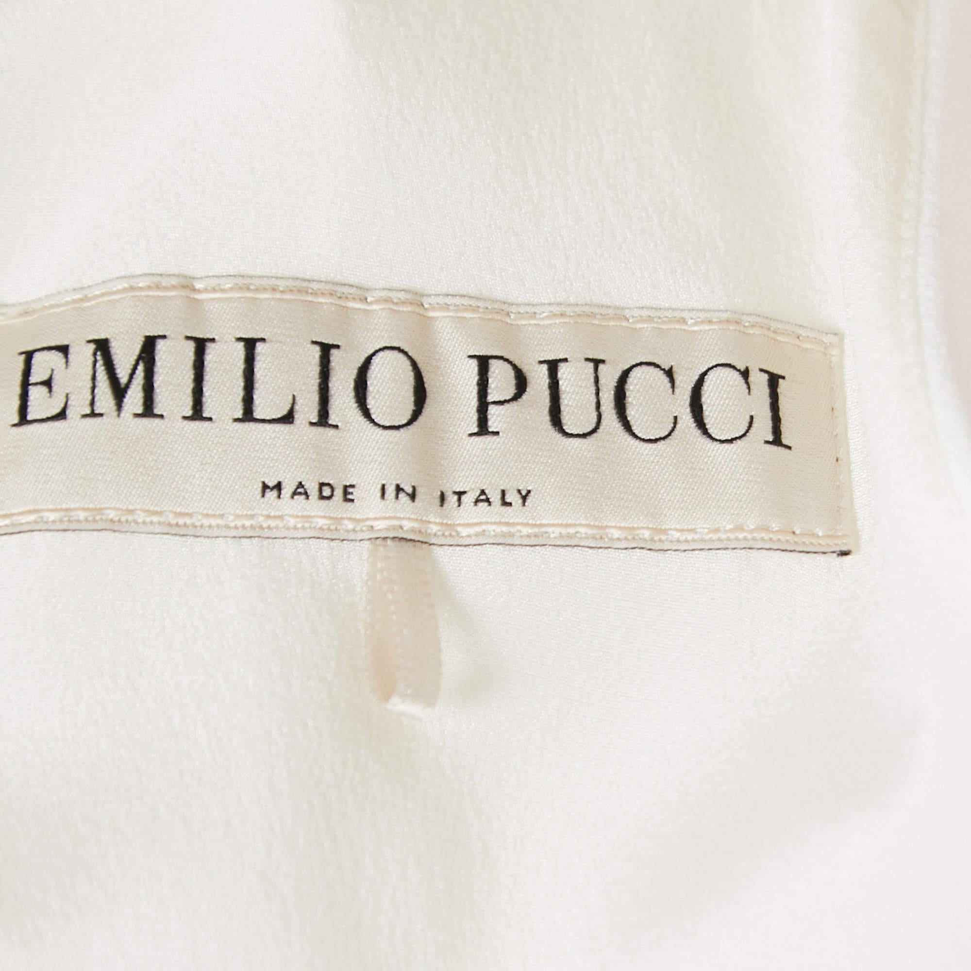 Emilio Pucci White Crepe Chain Halter Neck Mini Dress S 1