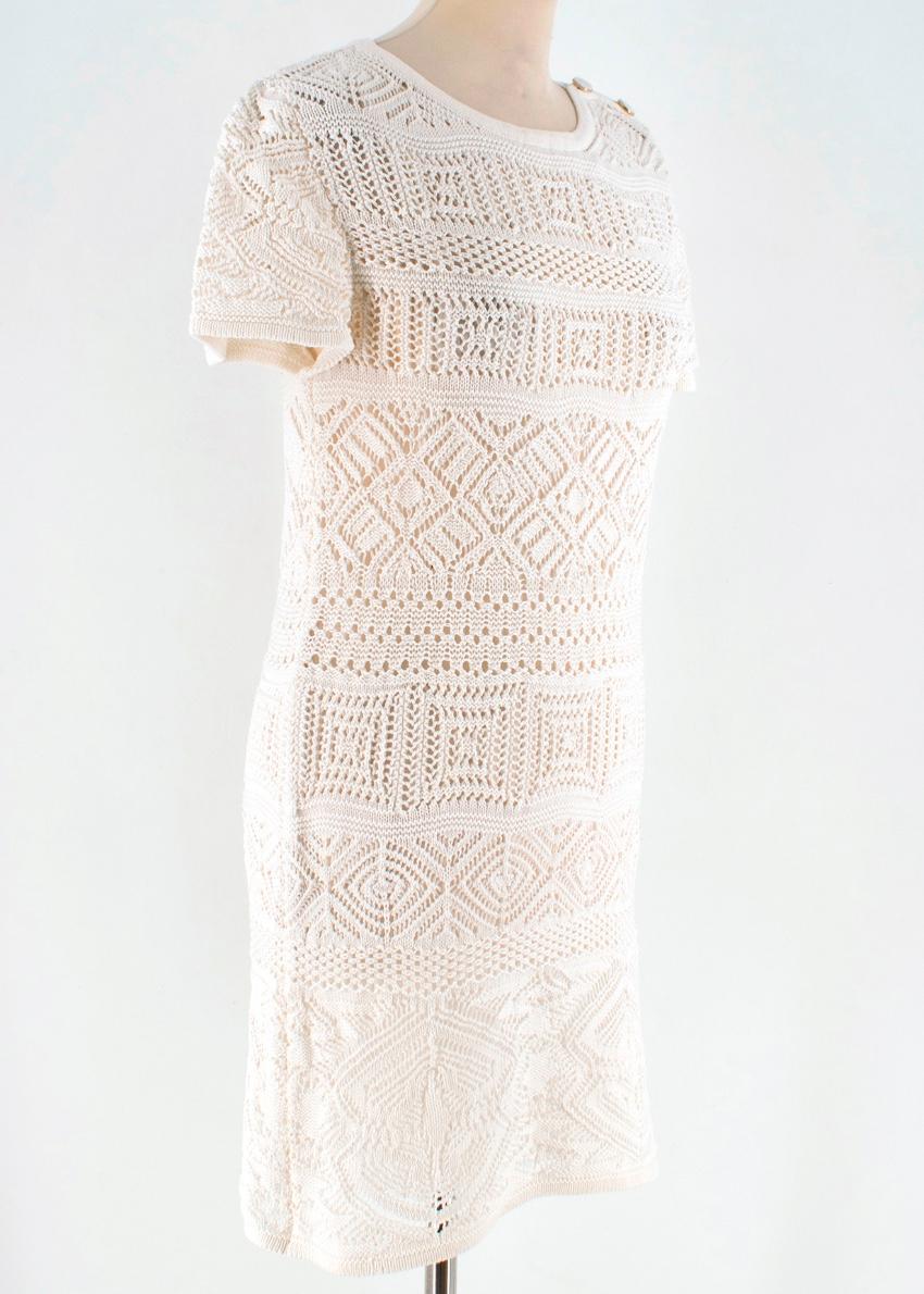 Emilio Pucci White Crochet Cotton Dress - Size M In Excellent Condition In London, GB
