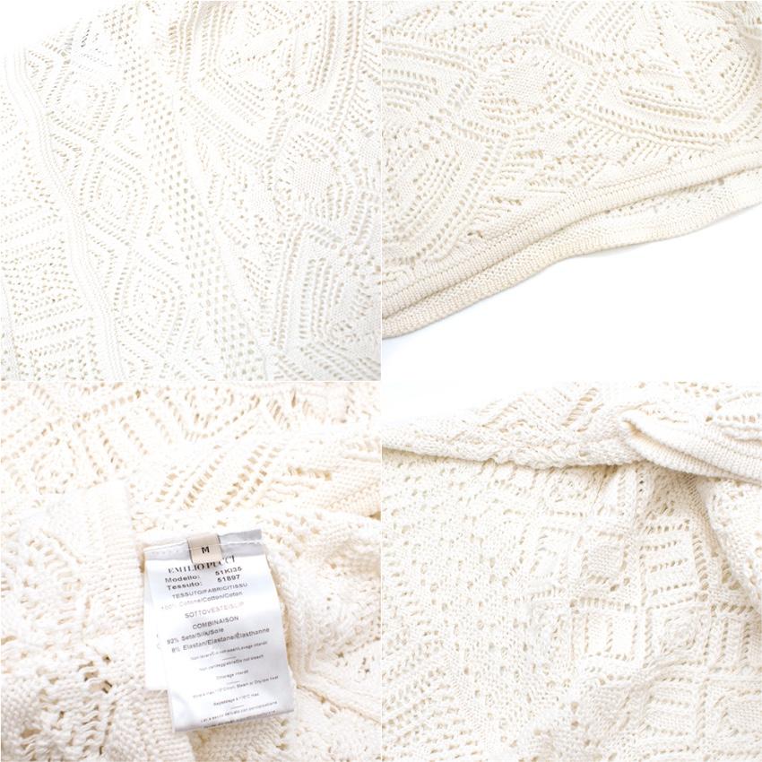 Emilio Pucci White Crochet Cotton Dress - Size M 2