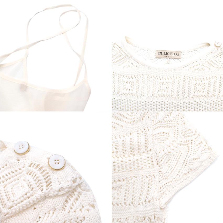 Emilio Pucci White Crochet Cotton Dress - Size M 3