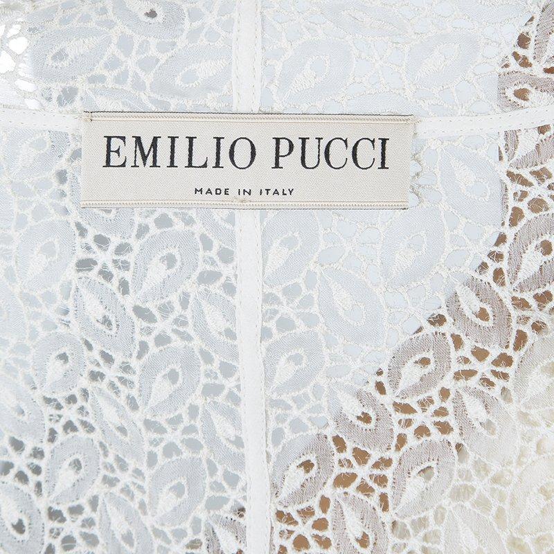 Emilio Pucci White Eyelet Jacket M 2
